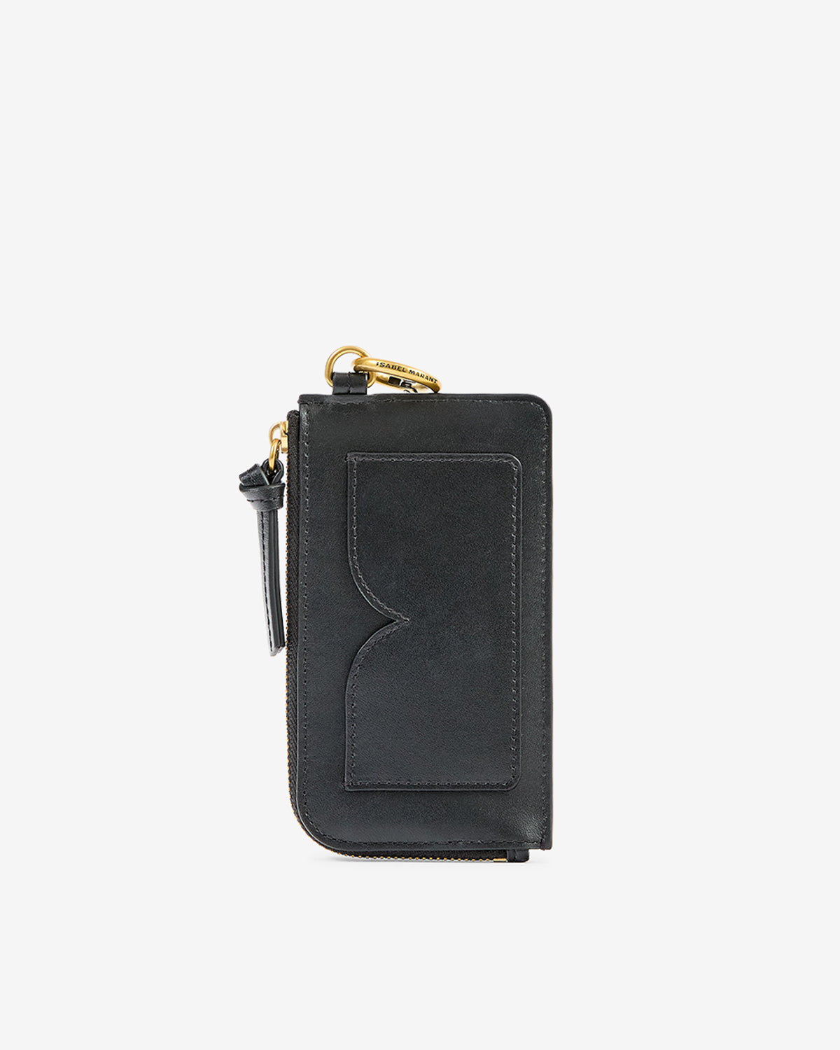 Isabel Marant Oskan porte-cartes cuir noir zippé