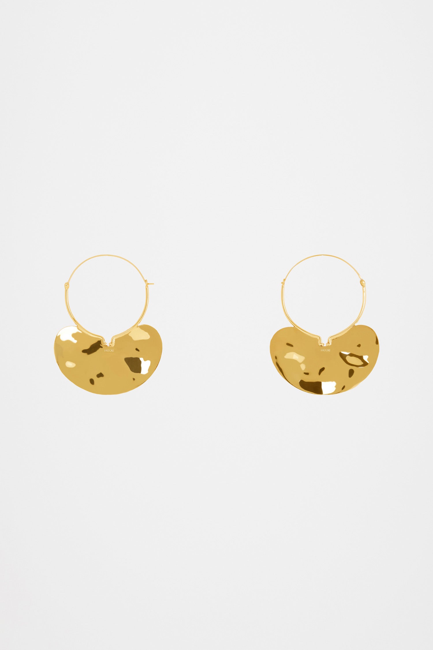 Patou JW012 petites boucles d’oreilles dorées martelées