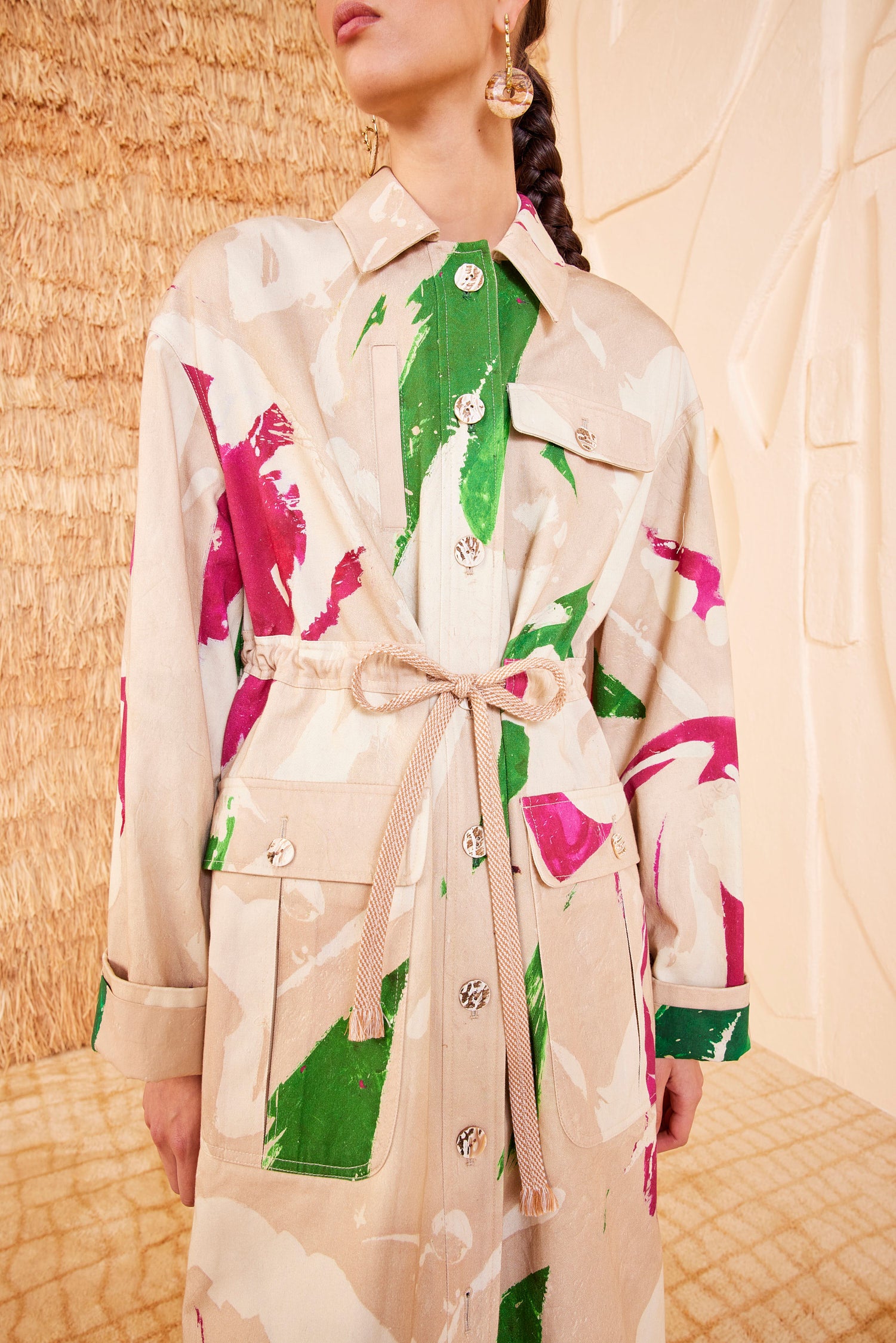 Ulla Johnson Palette manteau Comet lin multicolore
