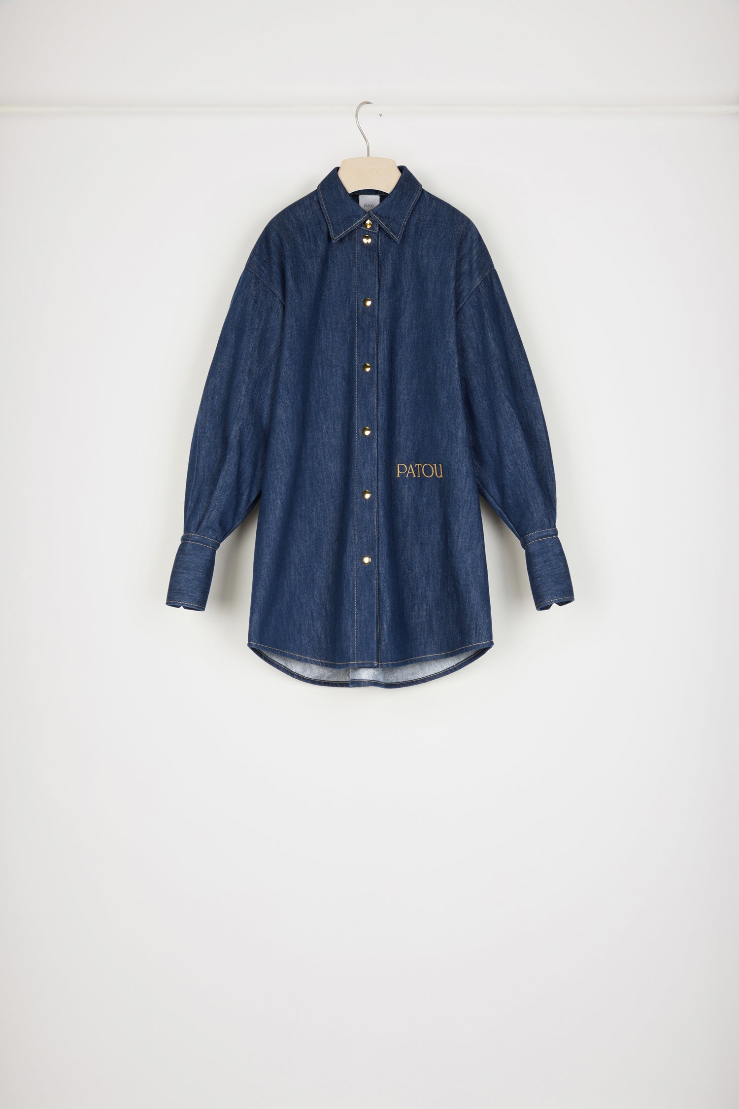Patou OU021 surchemise denim coton bleu rodeo oversize