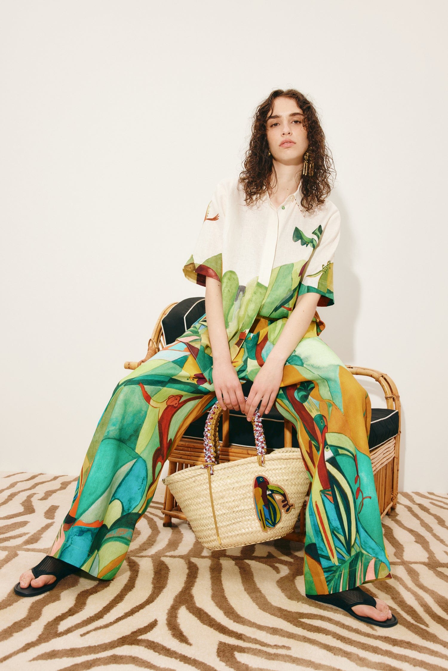 Alemaïs Mokshini chemise lin imprimé jungle