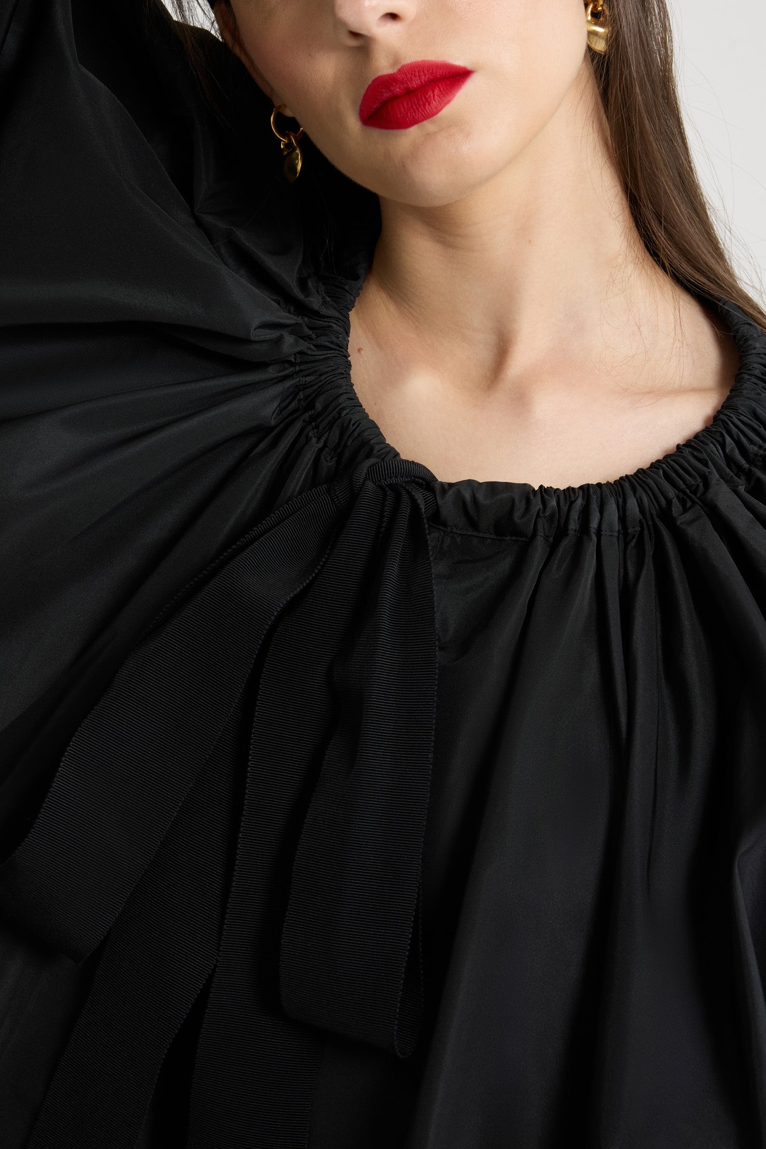 Patou DR108 robe faille recyclée volants noir 38