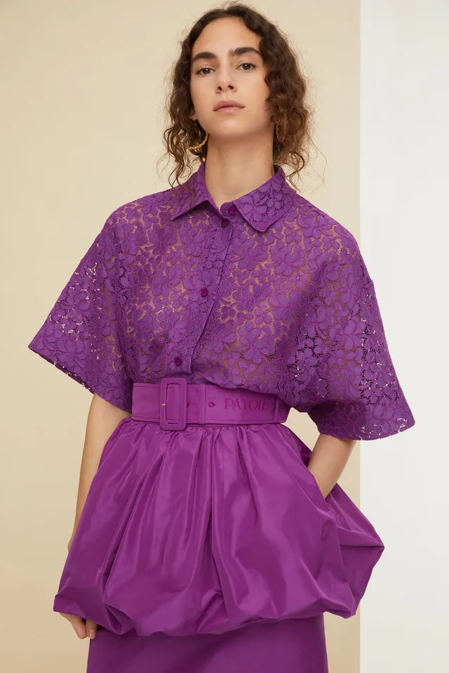 Patou Tops BL016 chemise dentelle Anémone 38