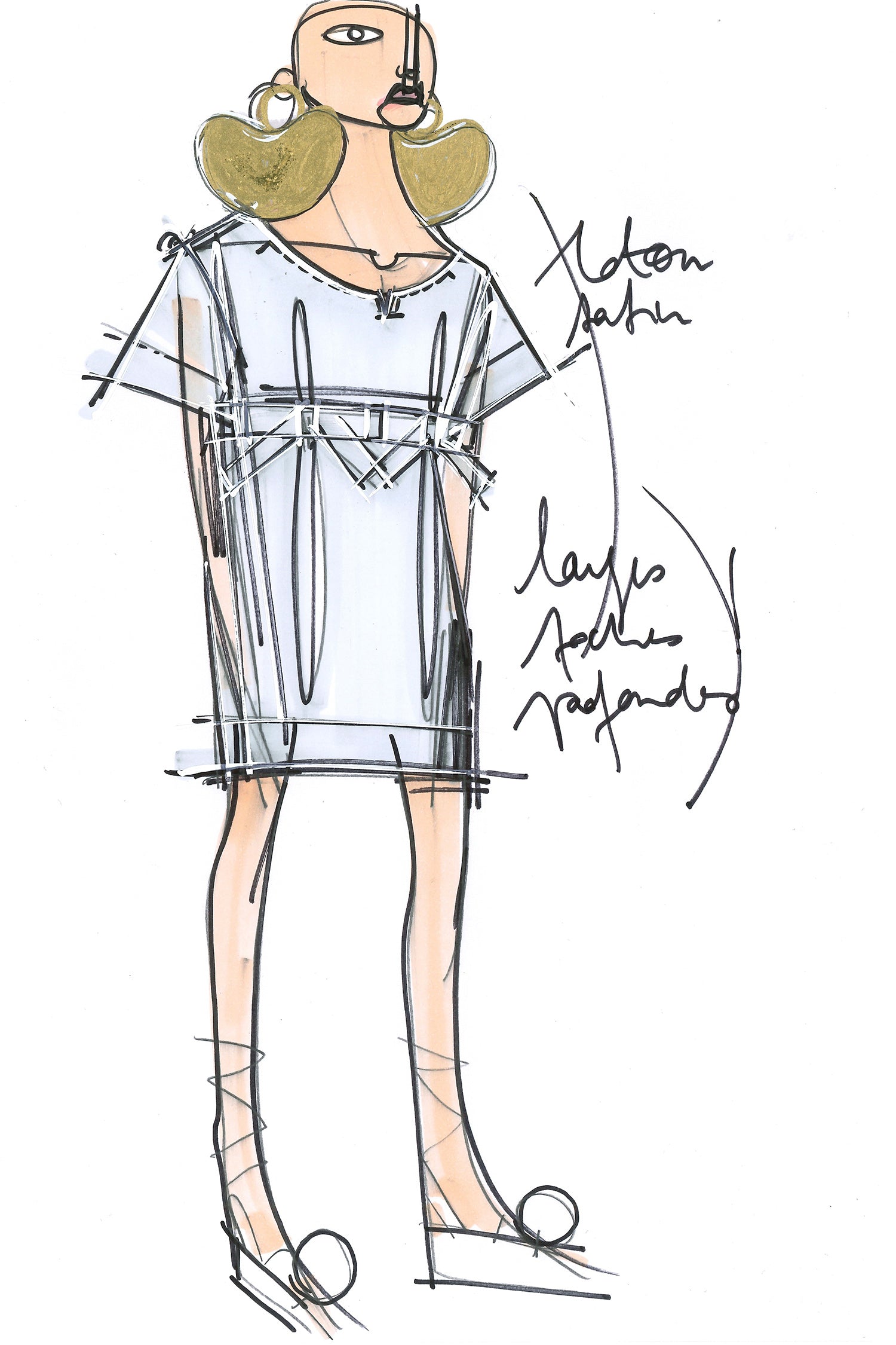 Patou E20DR0450048902G mini robe nœud gris satin coton