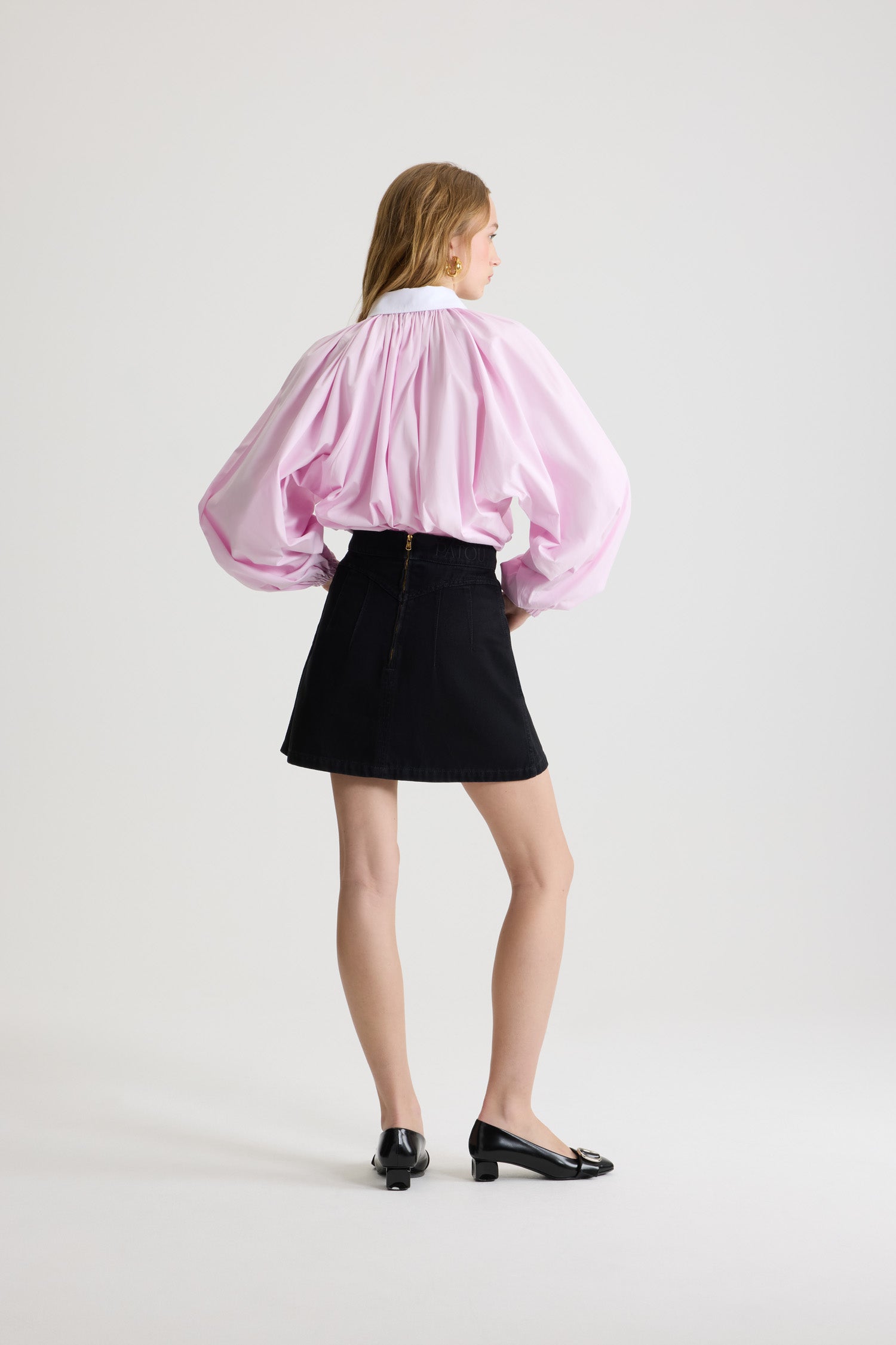 Patou BL050 blouse rose coton bio manches ballon