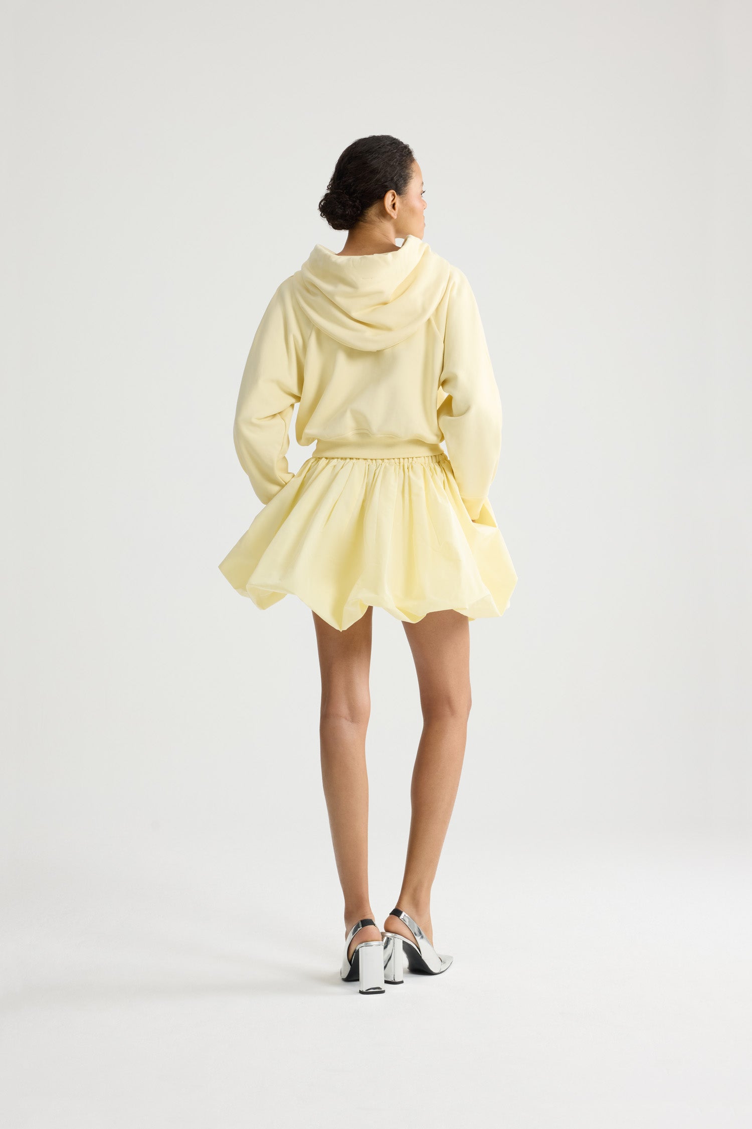 Patou JE069 sweat hoodie coton bio jaune court