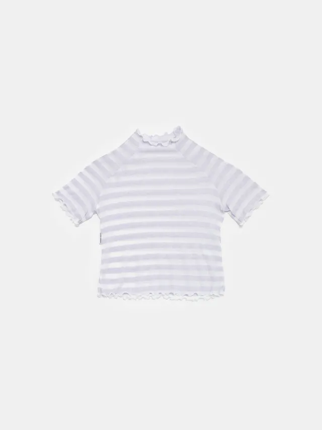 Ester Manas Easy top rayé lilas blanc XS/S
