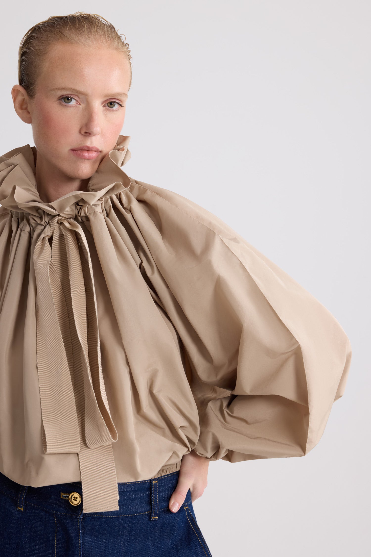 Patou La Patou TO017 blouse faille recyclée Dune
