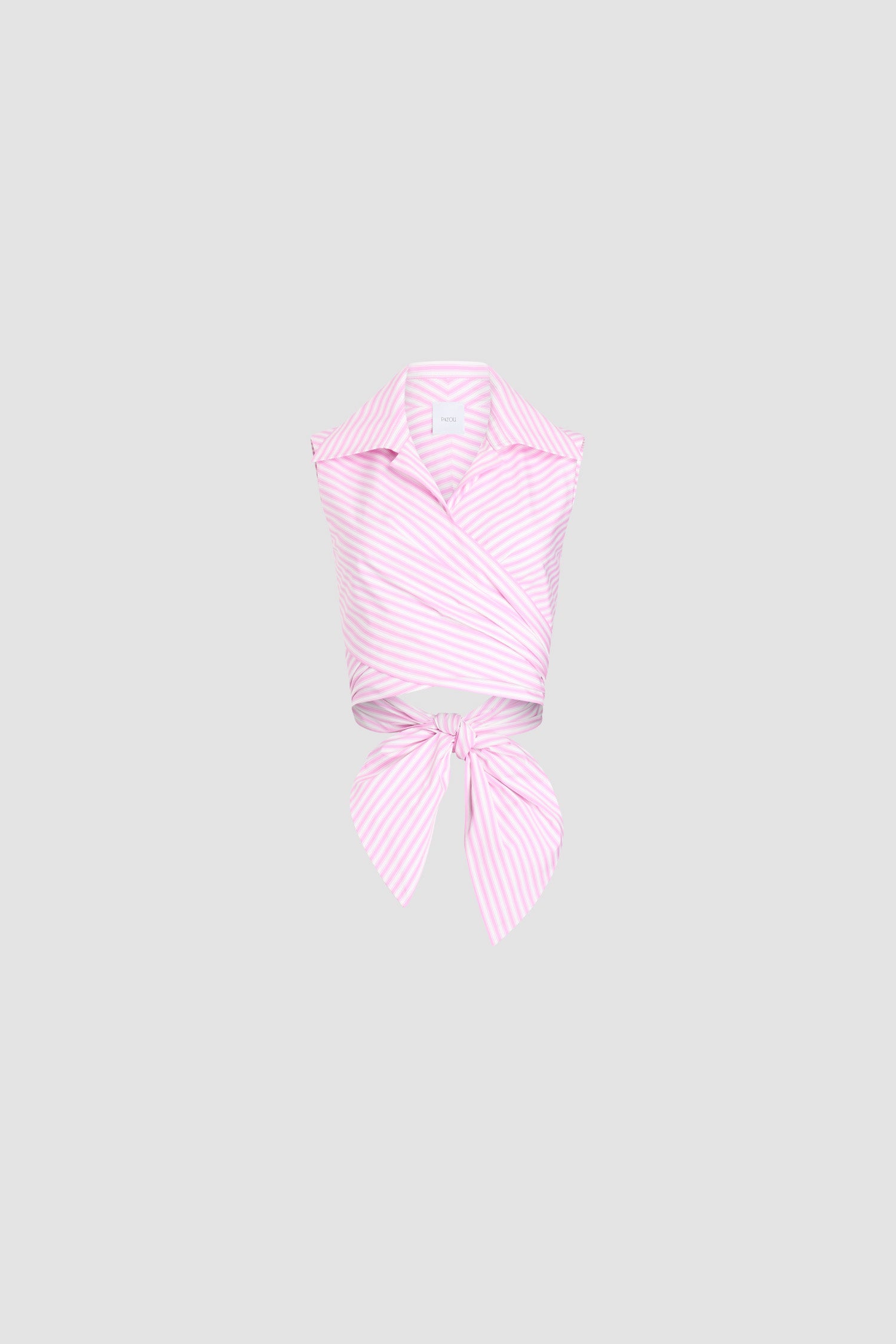 Patou P26TO16702485968 top rayé rose sans manches coton bio