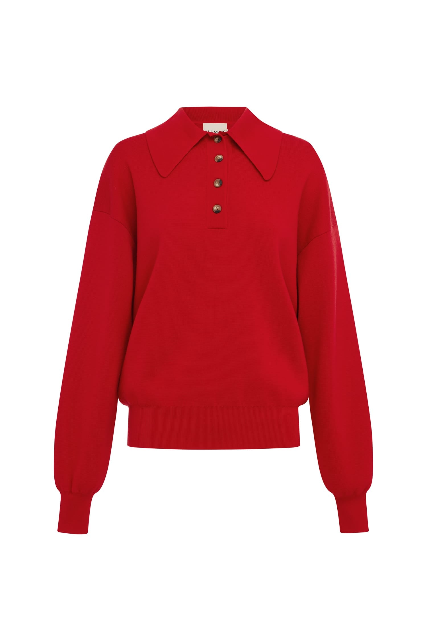 Alemais Rocky Knit Polo Cherry pull polo laine