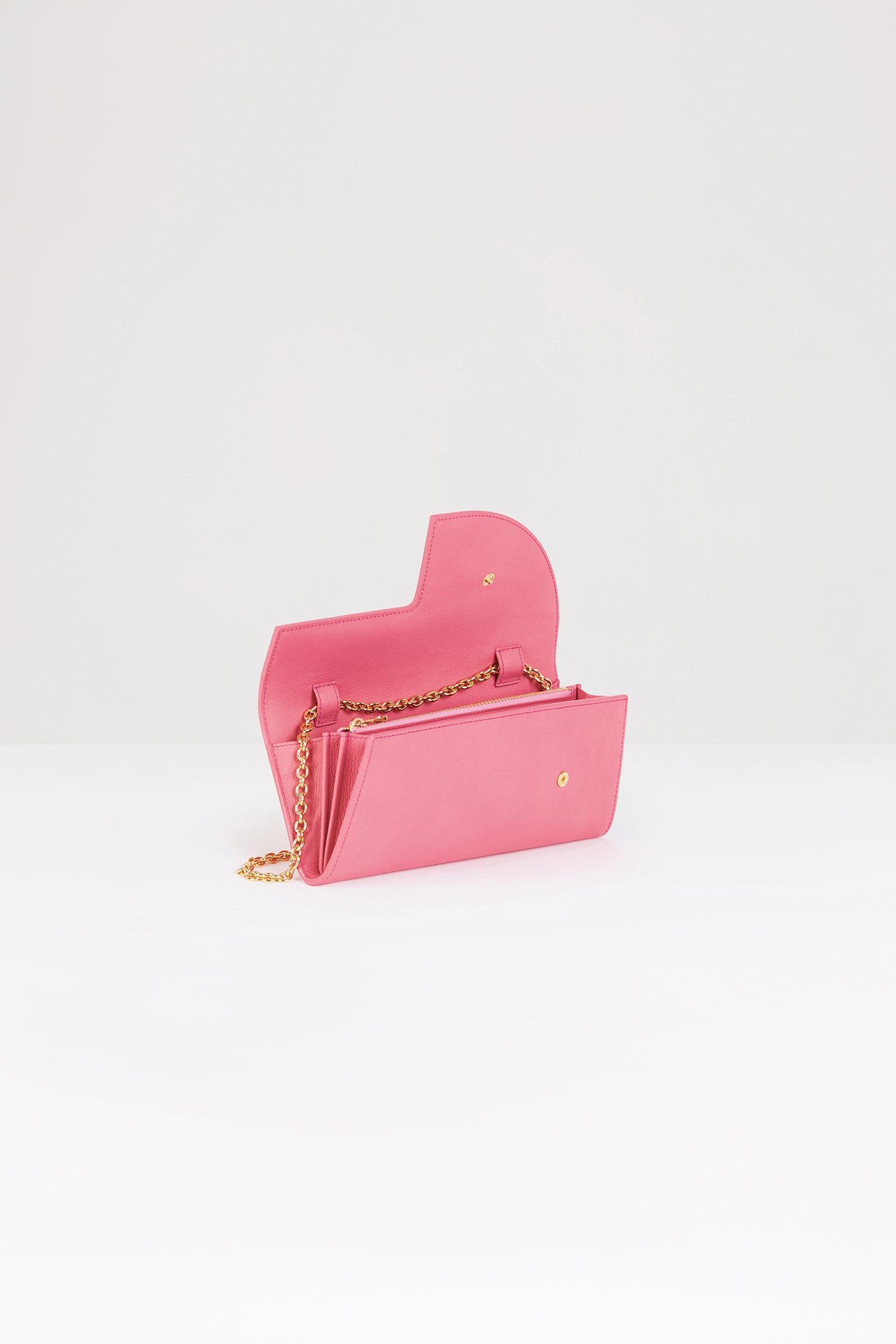 Patou BA011 pochette cuir chaîne rose JP clutch TU
