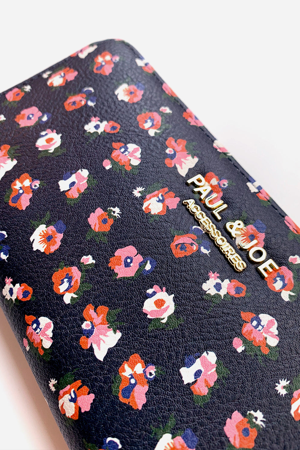 Paul & Joe portefeuille floral zippé marine