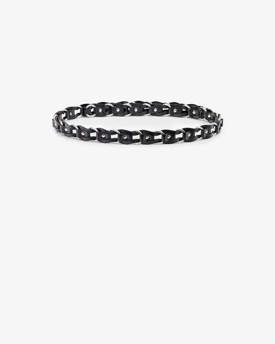 Isabel Marant Bali Hook CE466CFA ceinture noir argenté cuir
