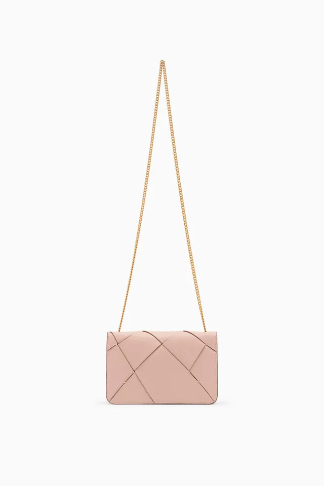 Ulla Johnson Charlotte Flap Bag sac cuir Petal chaîne or