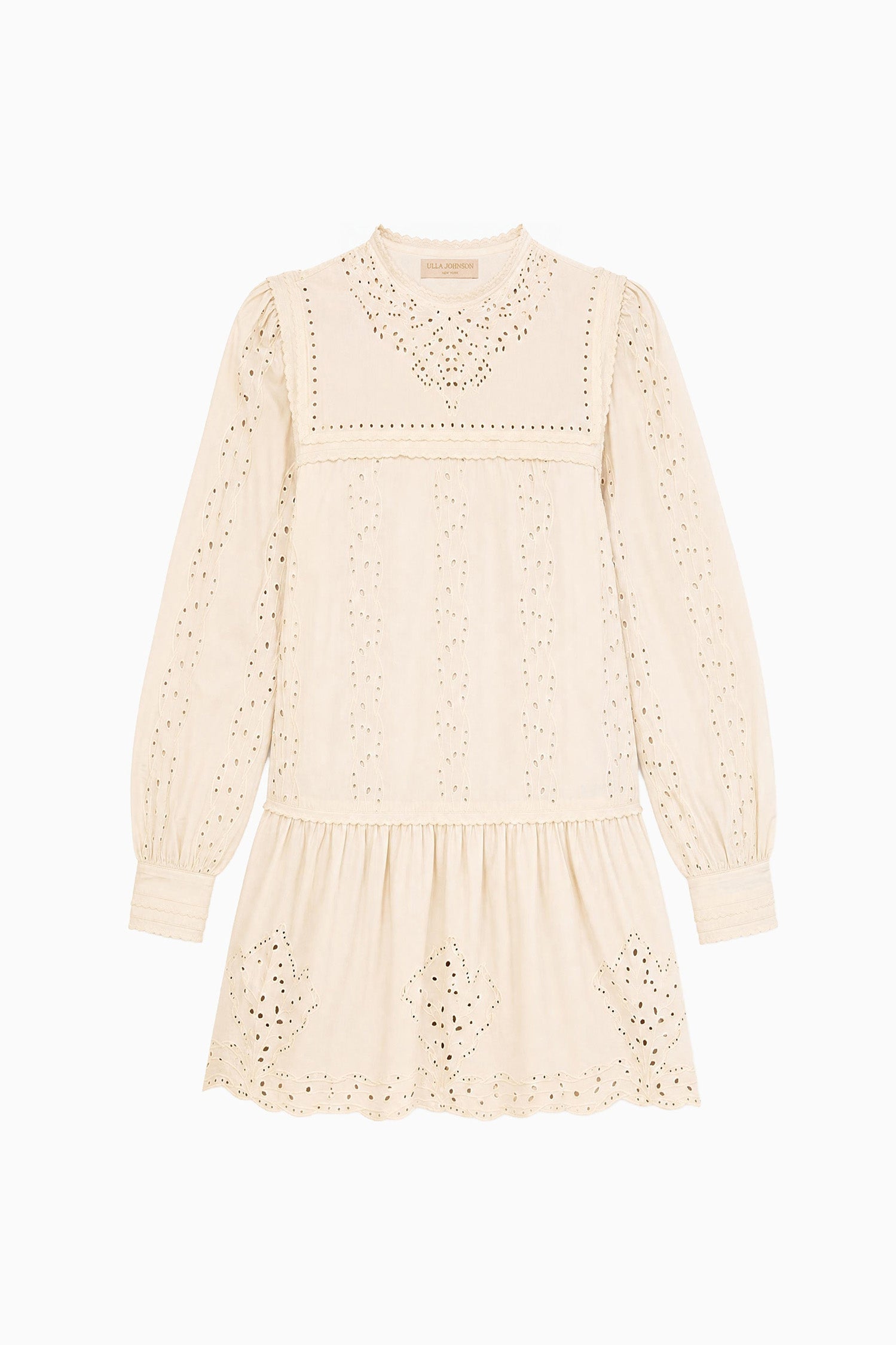 Ulla Johnson Keira Mini Dress robe coton ivoire brodée