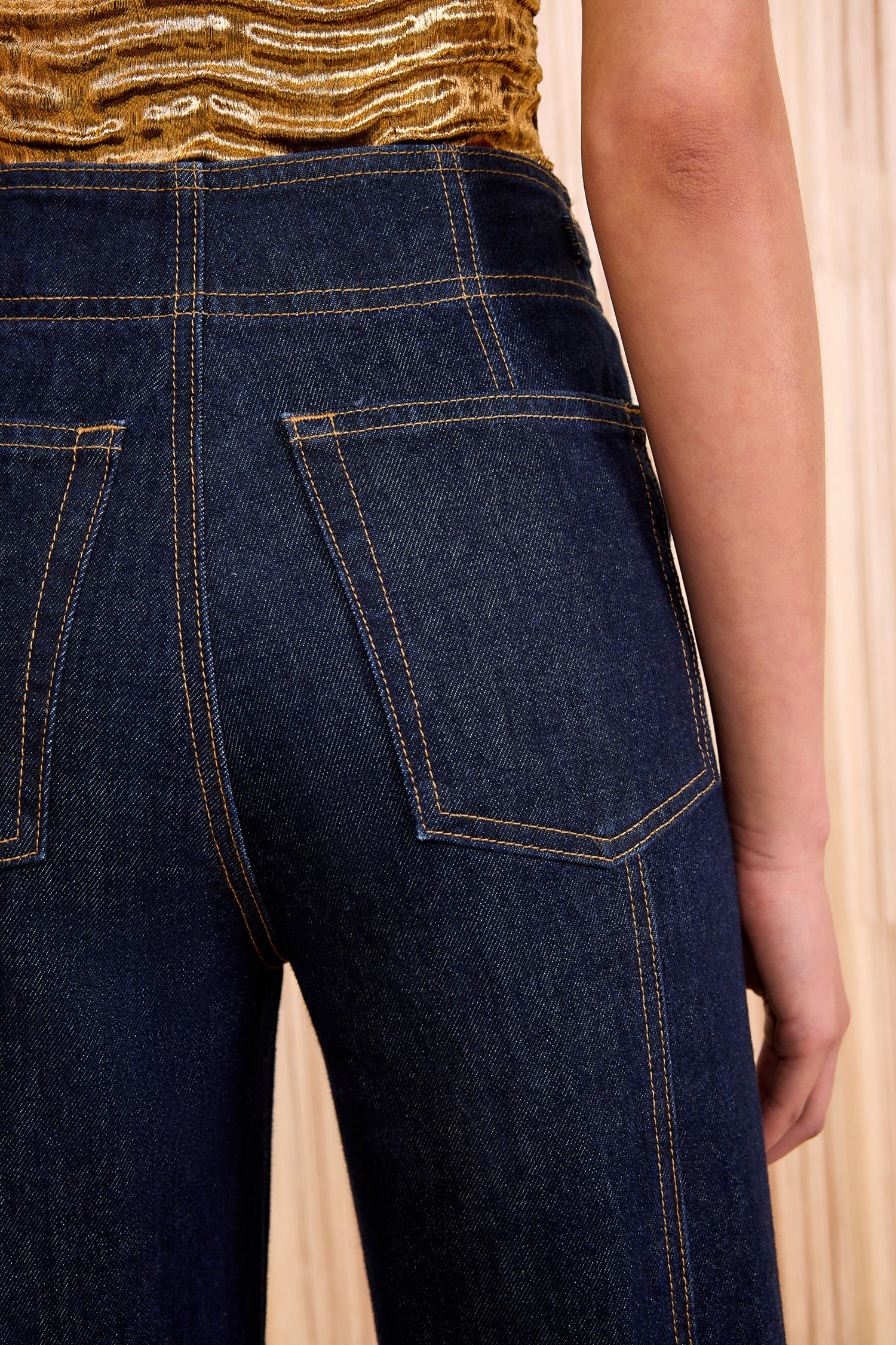 Ulla Johnson Delphine jean Tigris indigo taille haute flare