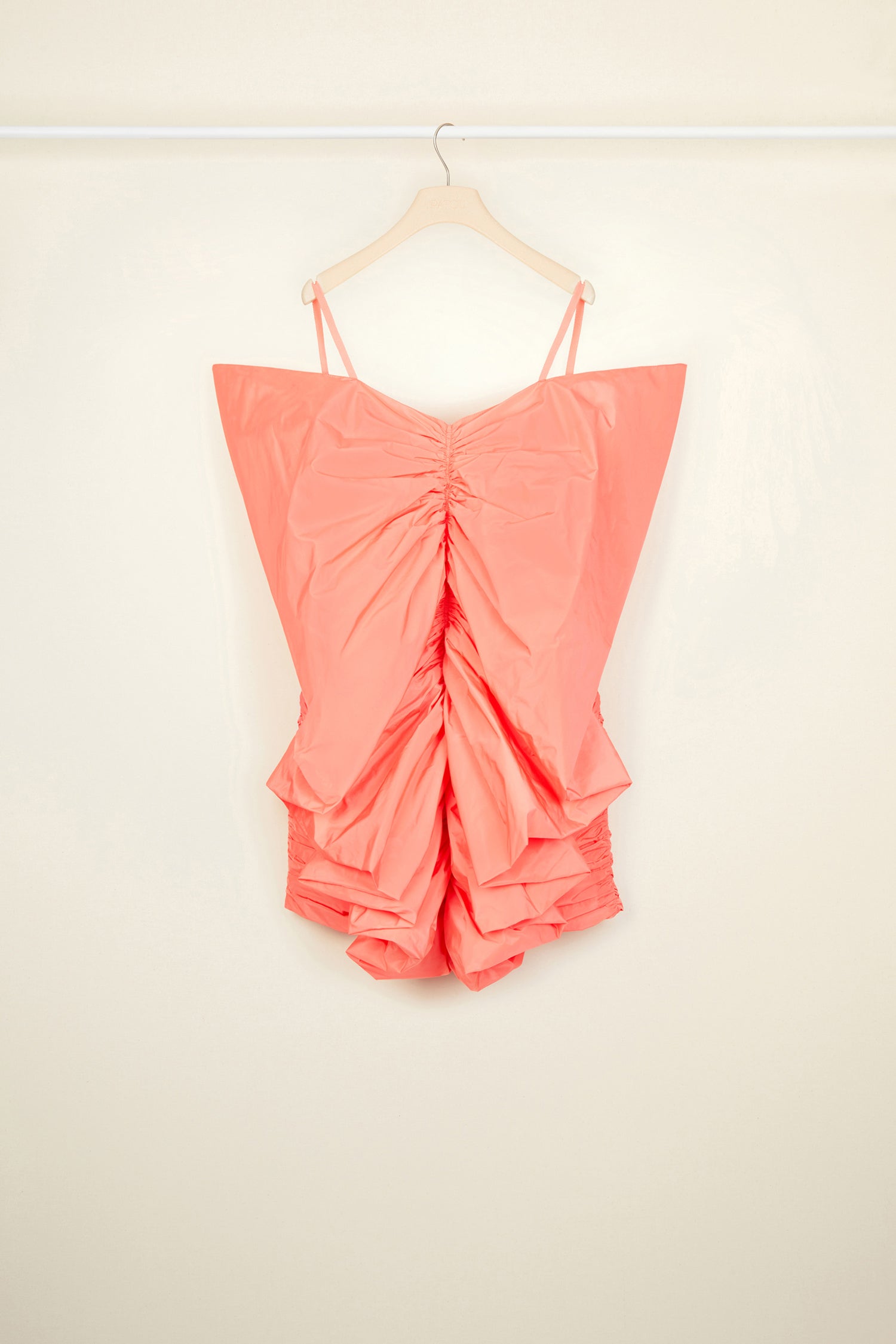Patou A20DR053 robe faille tangerine papillon bretelles
