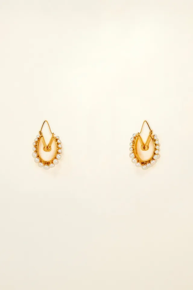 Patou Jewellery JW007 boucles d'oreilles créoles perles doré TU