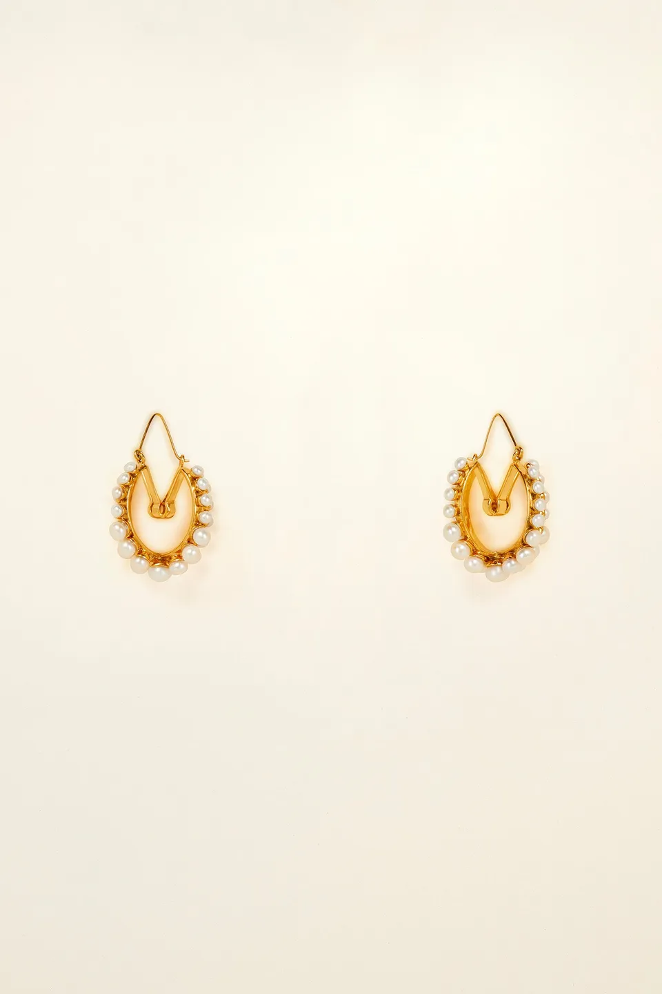 Patou Jewellery JW007 boucles d'oreilles créoles perles doré TU