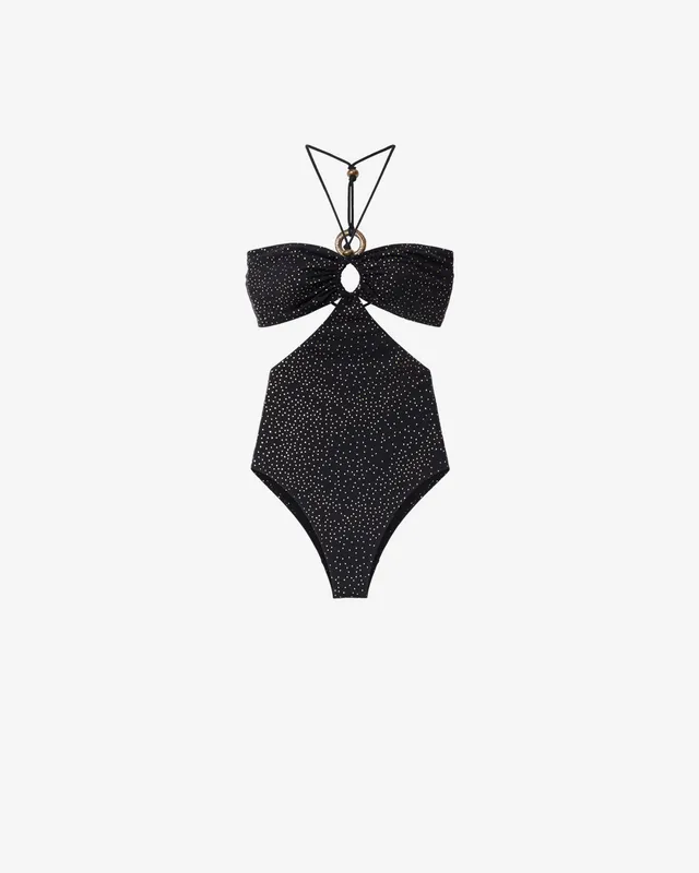 Isabel Marant Idoya maillot noir doré trikini 1 pièce