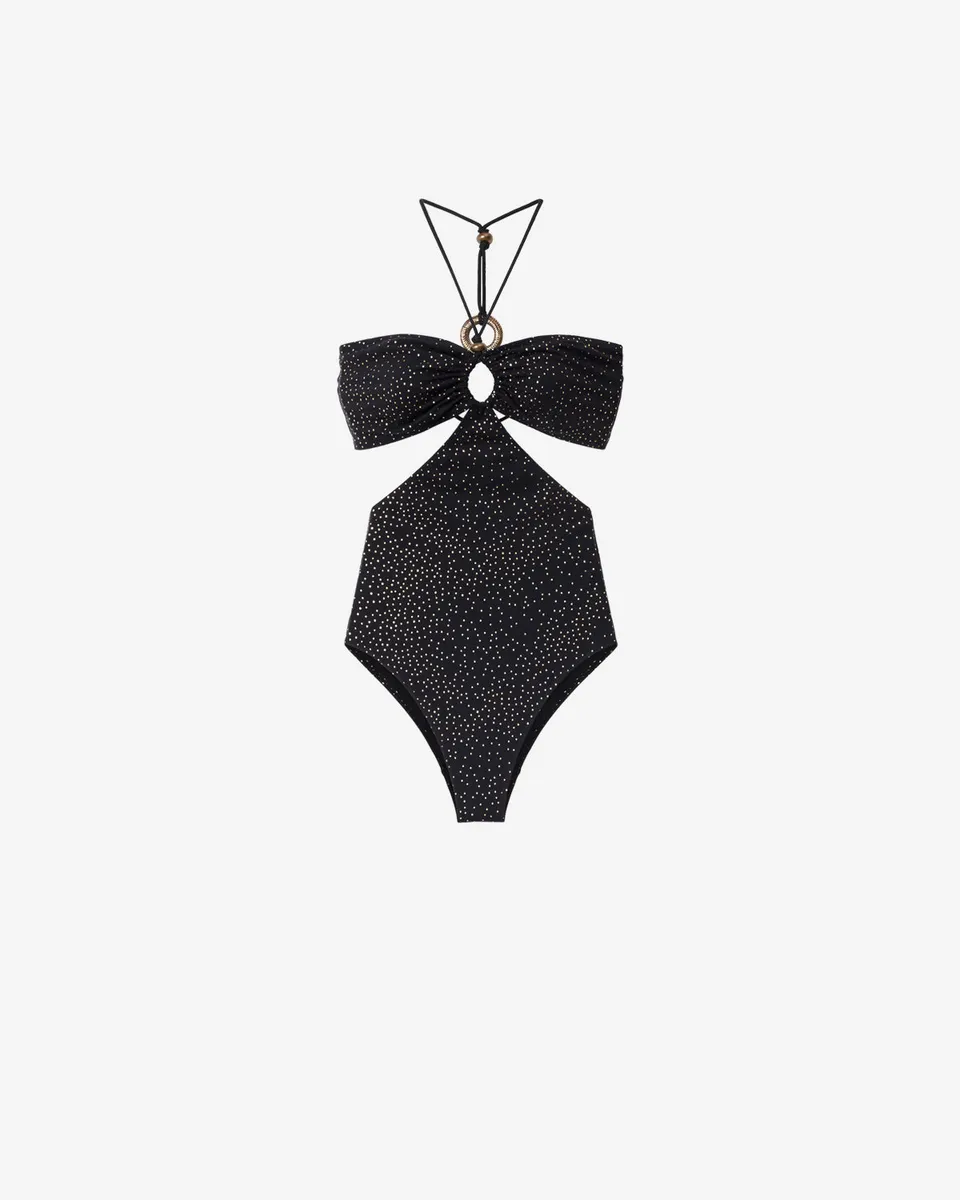 Isabel Marant Idoya maillot noir doré trikini 1 pièce