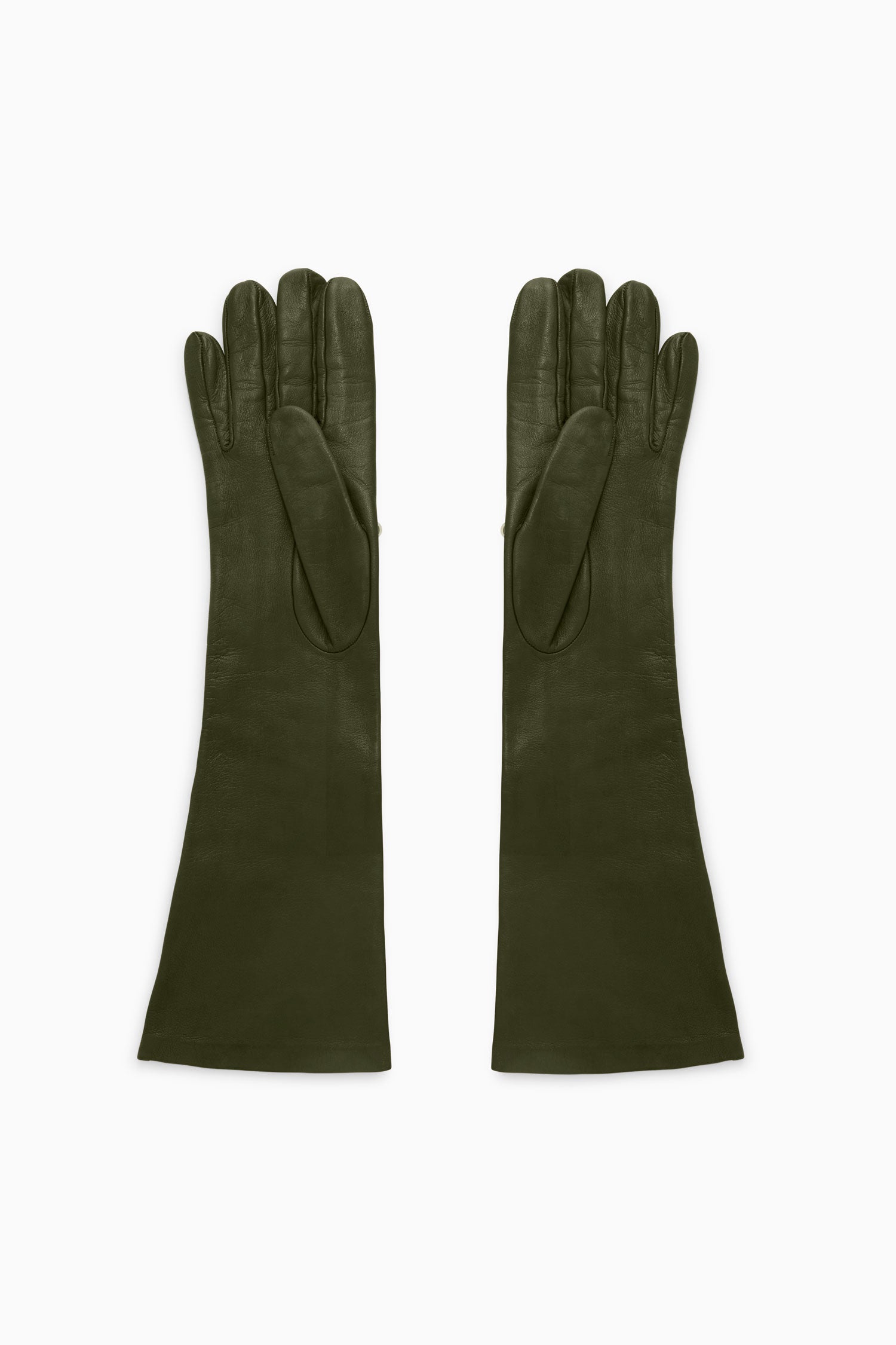 Ulla Johnson Laetitia gants cuir Militaire vert brodé