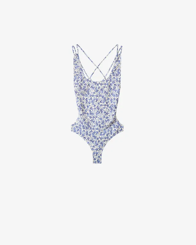 Isabel Marant Tenisia maillot 1 pièce bleu floral 34-44