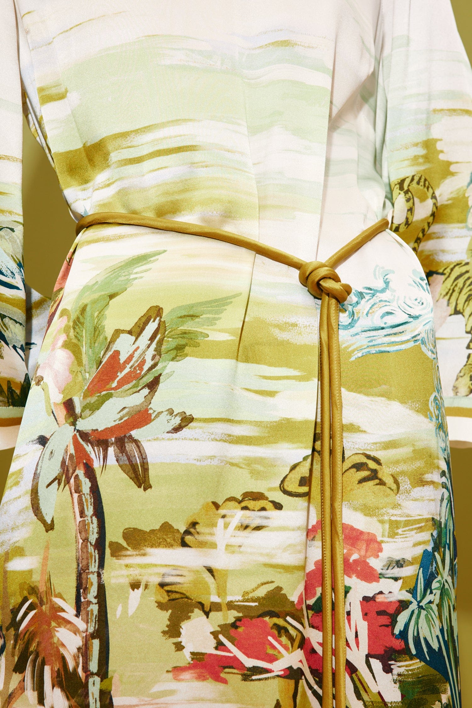 Alemäis Jungle Boogie robe midi soie imprimé jungle