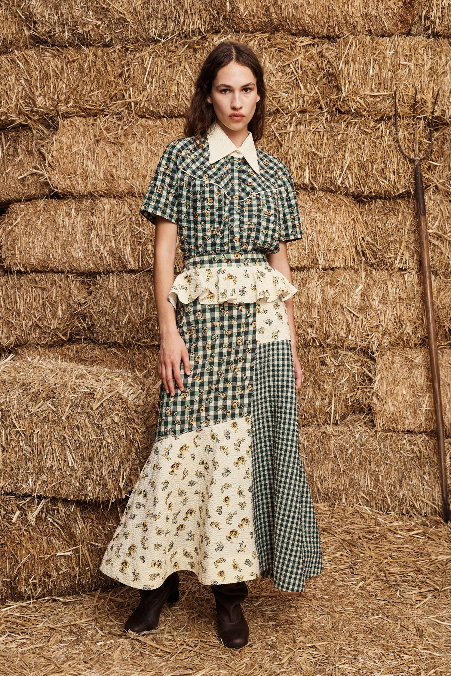 Alemaïs Outrider Seersucker jupe midi taille 8