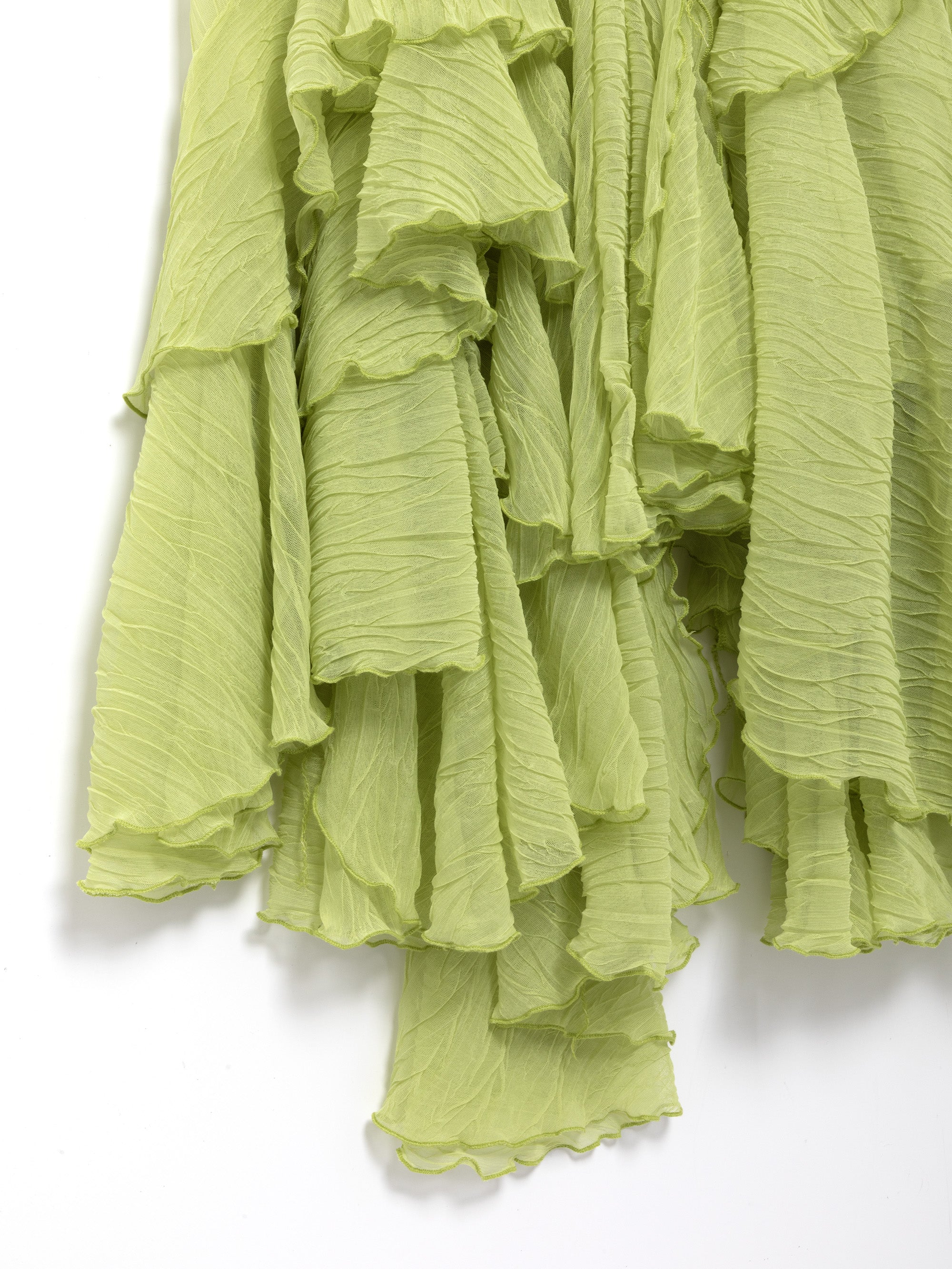 Ester Manas Pistachio Crumpled Spiral Maxi Dress robe vert