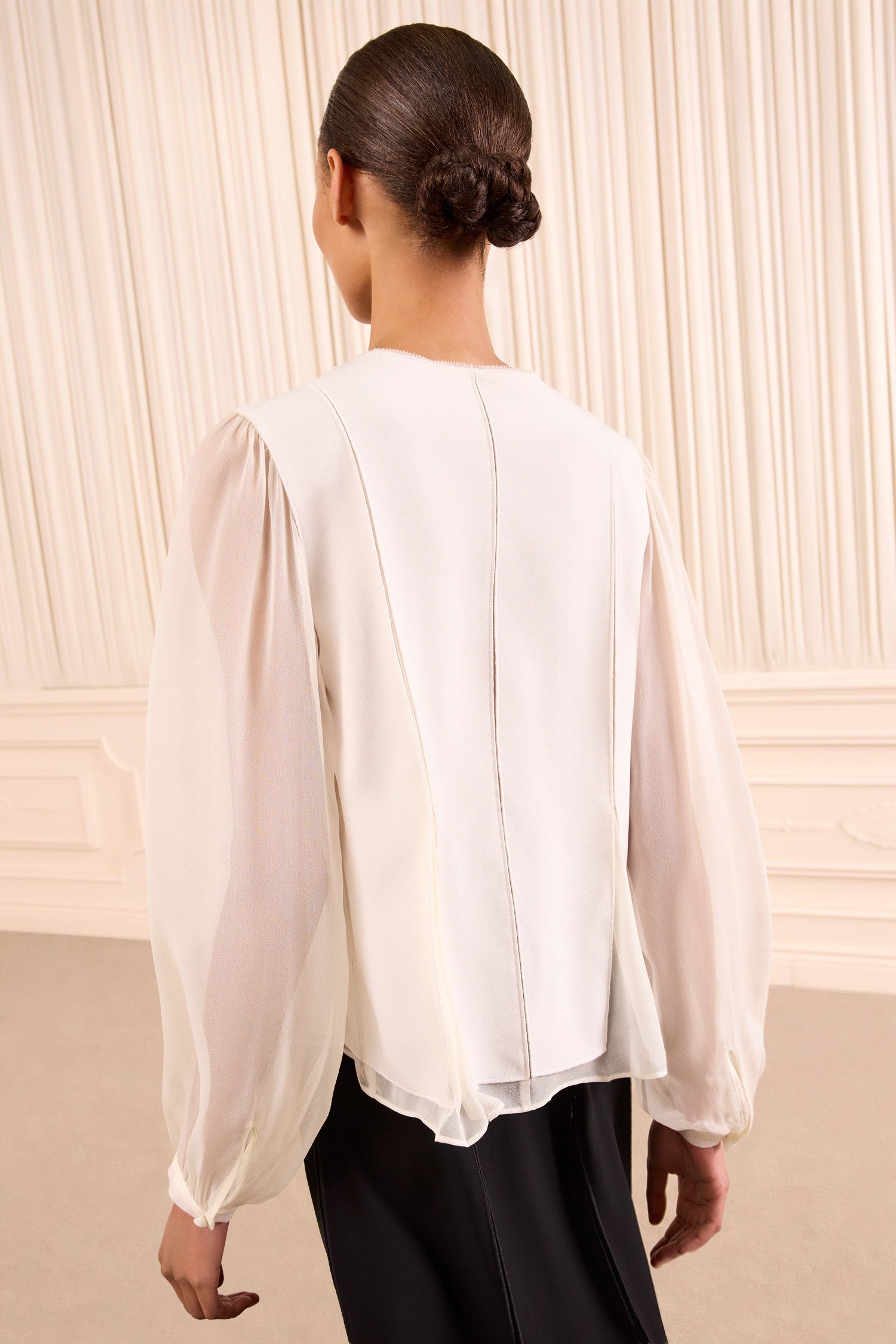 Ulla Johnson Lucette Blouse haut ivoire viscose manches