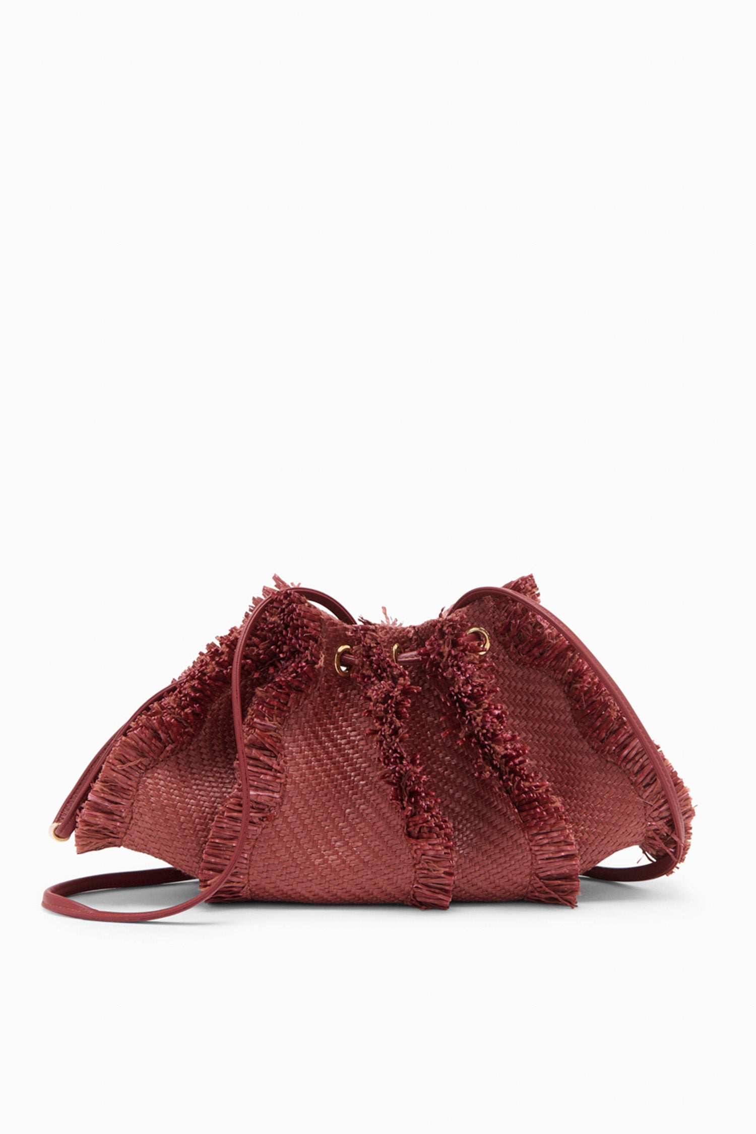 Ulla Johnson Adria sac bandoulière raphia acajou