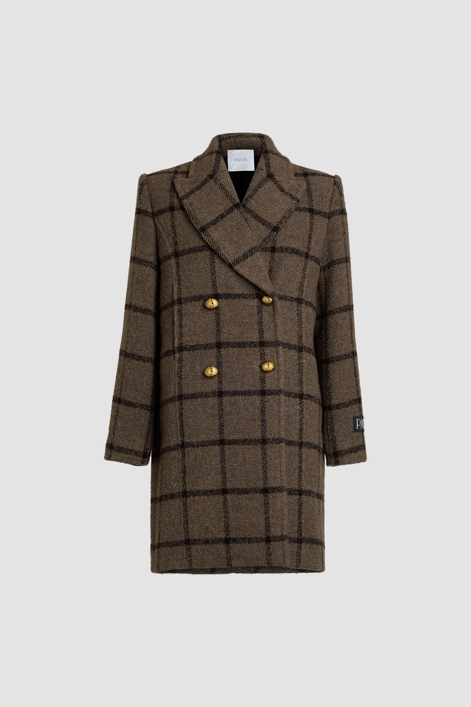 Patou H24CO02501845061 manteau laine Gray Checkerboard