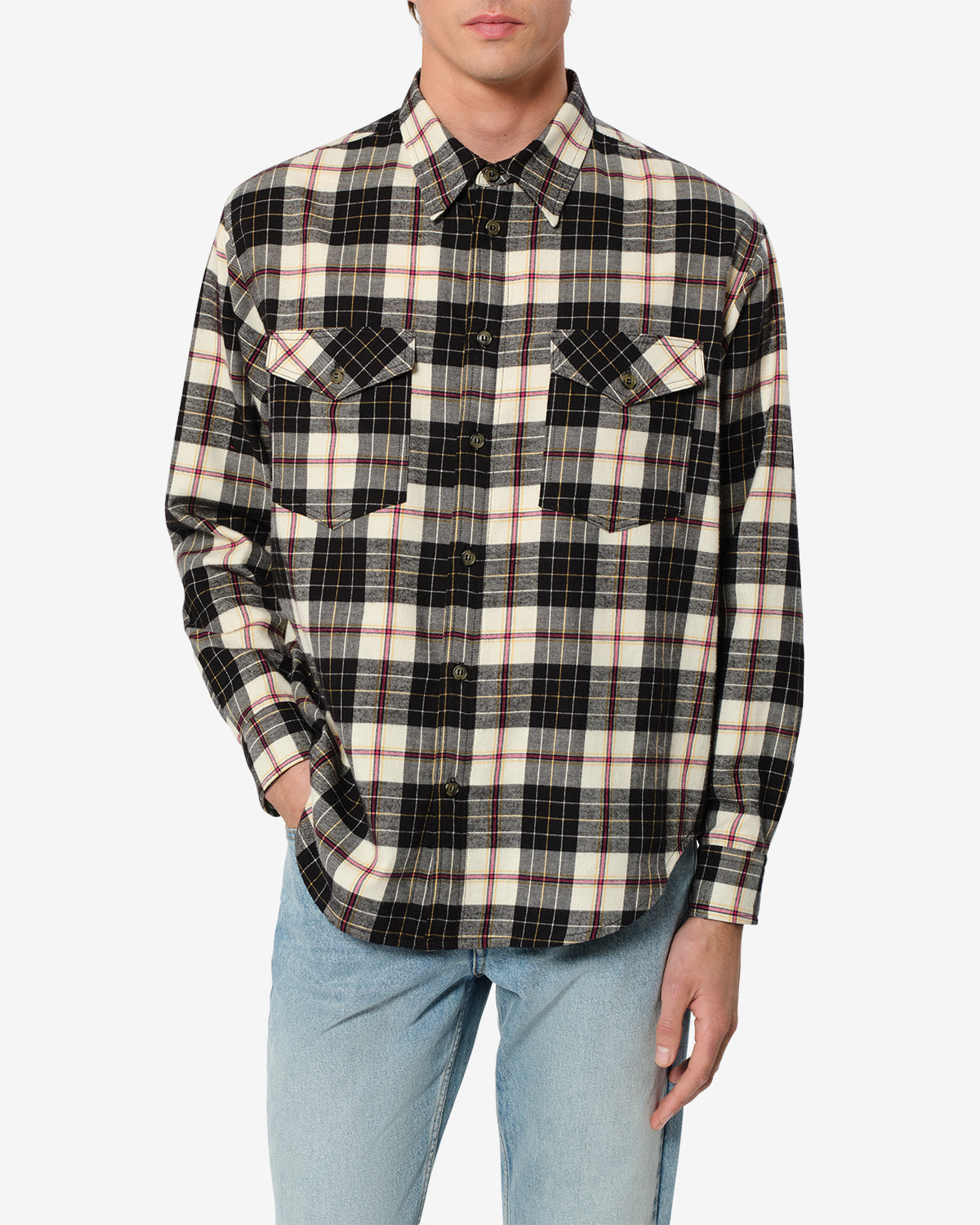 Isabel Marant Saul CH0366HC chemise carreaux écru noir