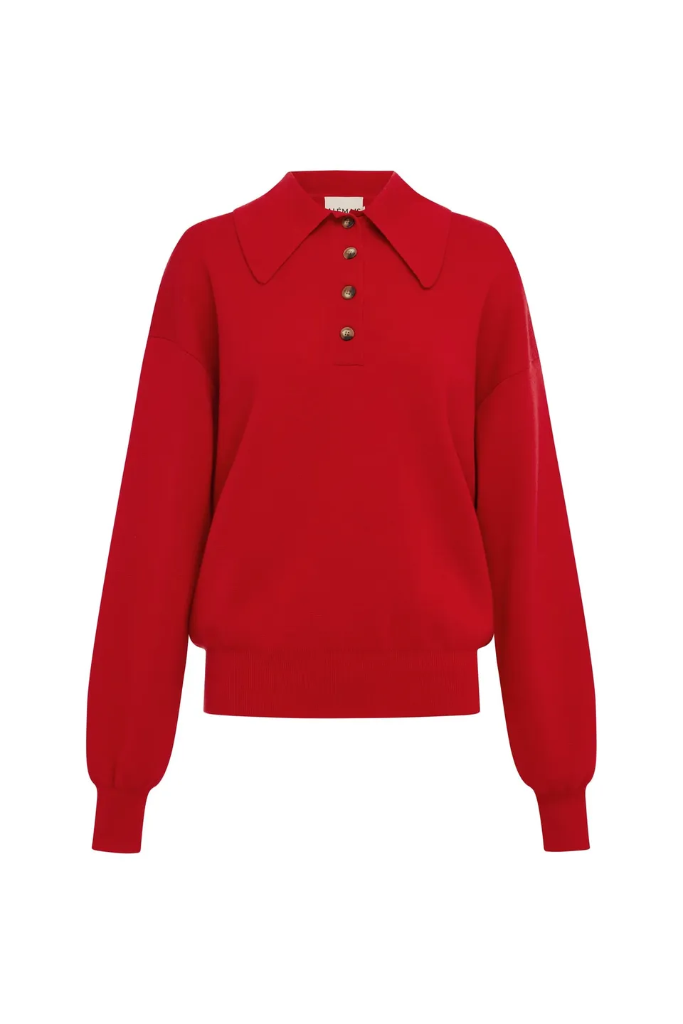 Alemais Rocky Knit Polo Cherry pull polo laine