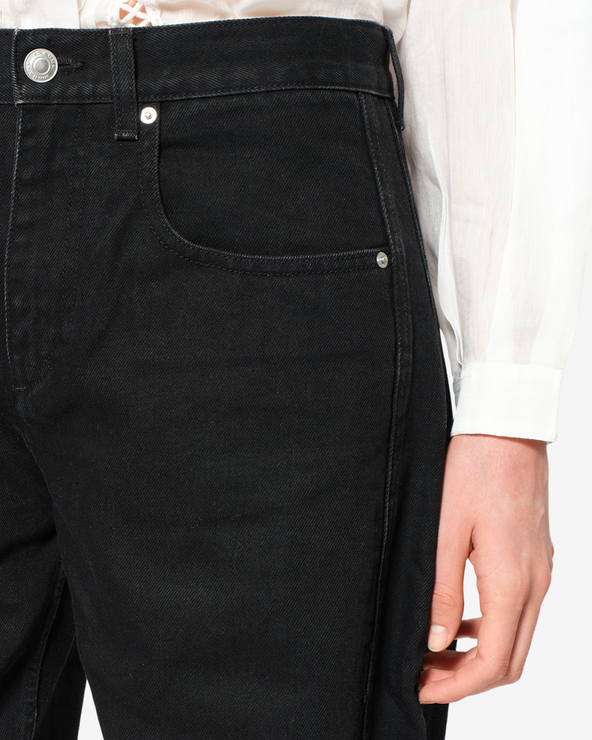 Isabel Marant Oriane jean noir délavé coupe barrel