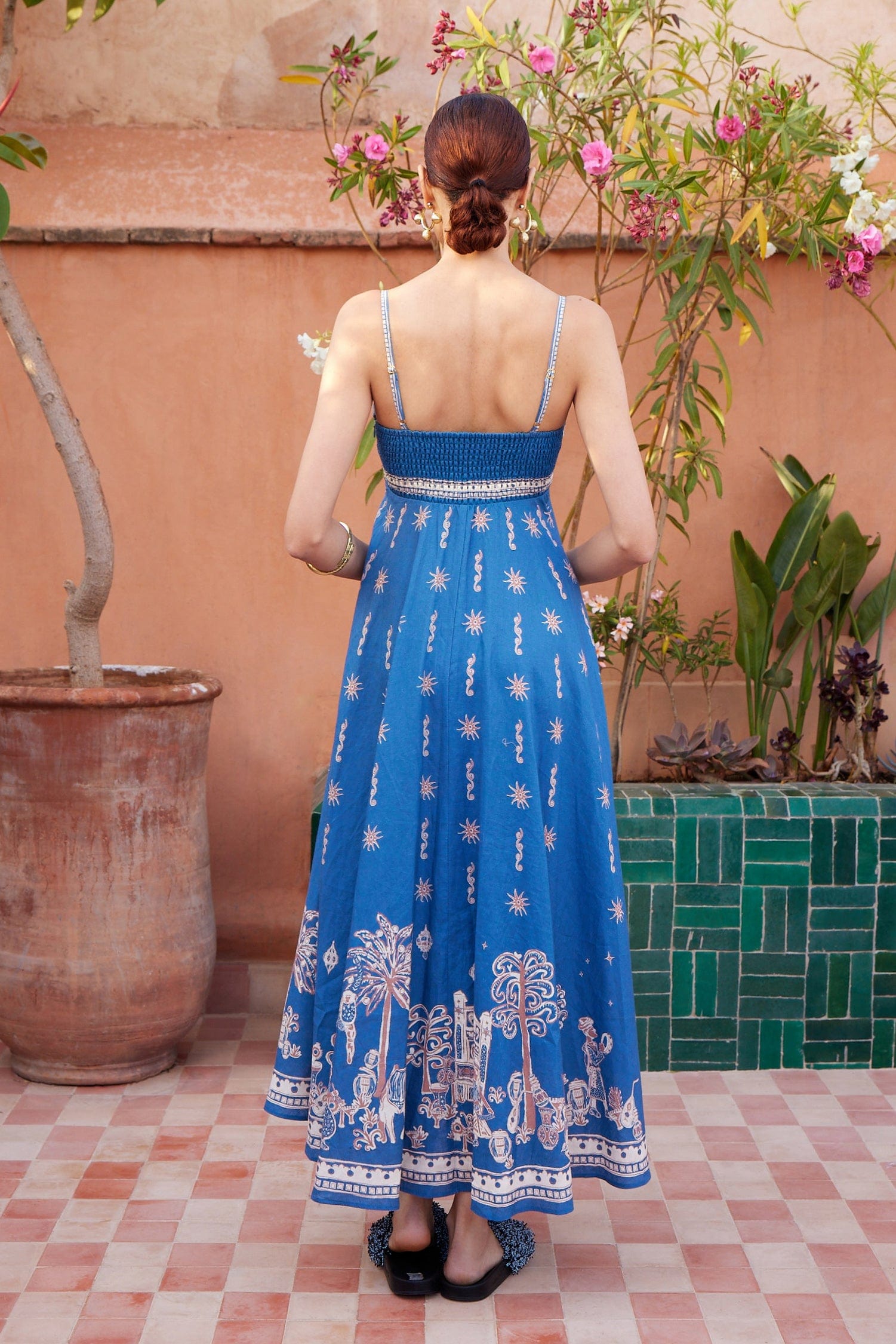 Alemaïs Acacia Sundress robe midi lin bretelles
