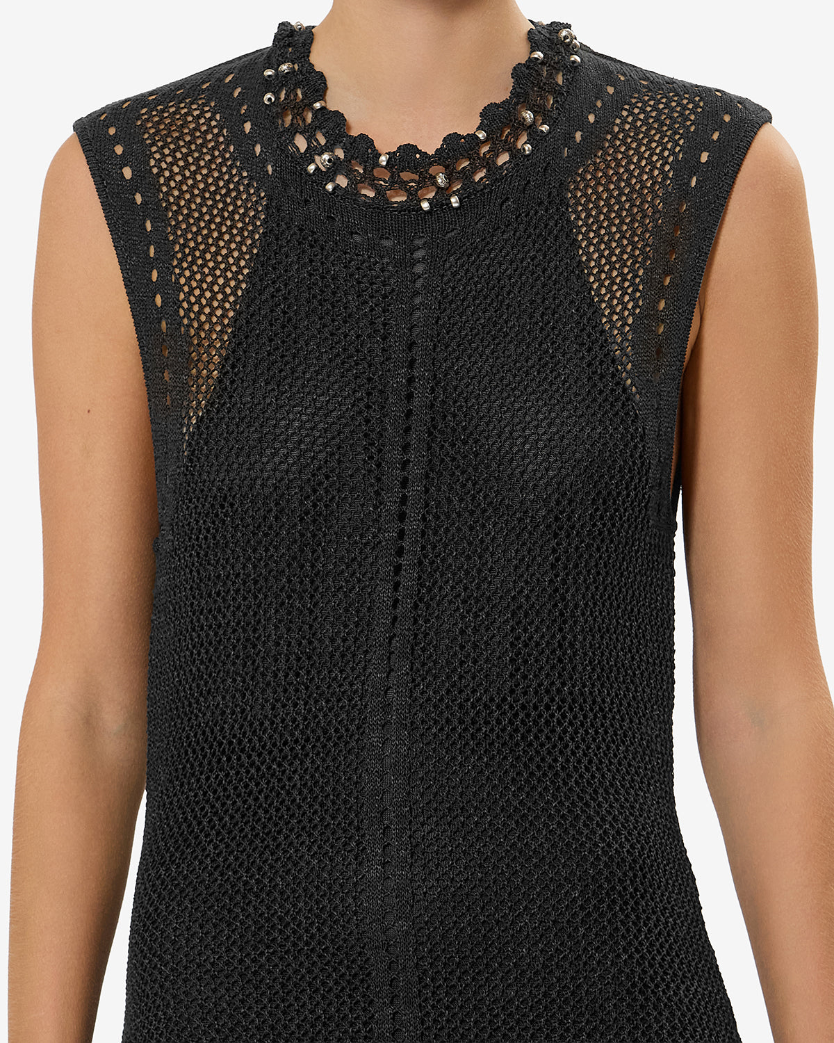 Isabel Marant Metaya robe crochet noir coton