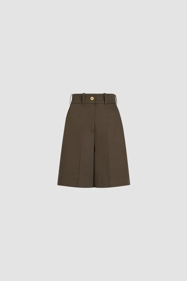 Patou TR048 bermuda gabardine coton bio marron Java Brown