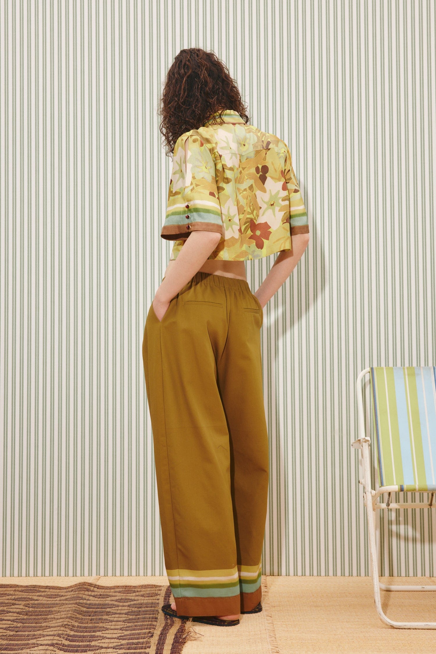 Alemaïs Maxi Cropped Shirt chemisier coton imprimé