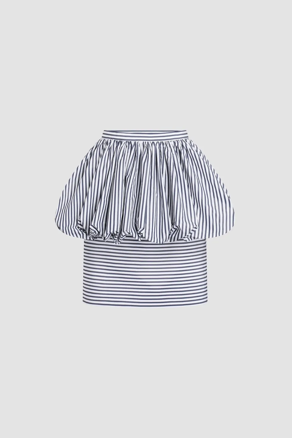 Patou SK109 jupe midi peplum rayée faille recyclée