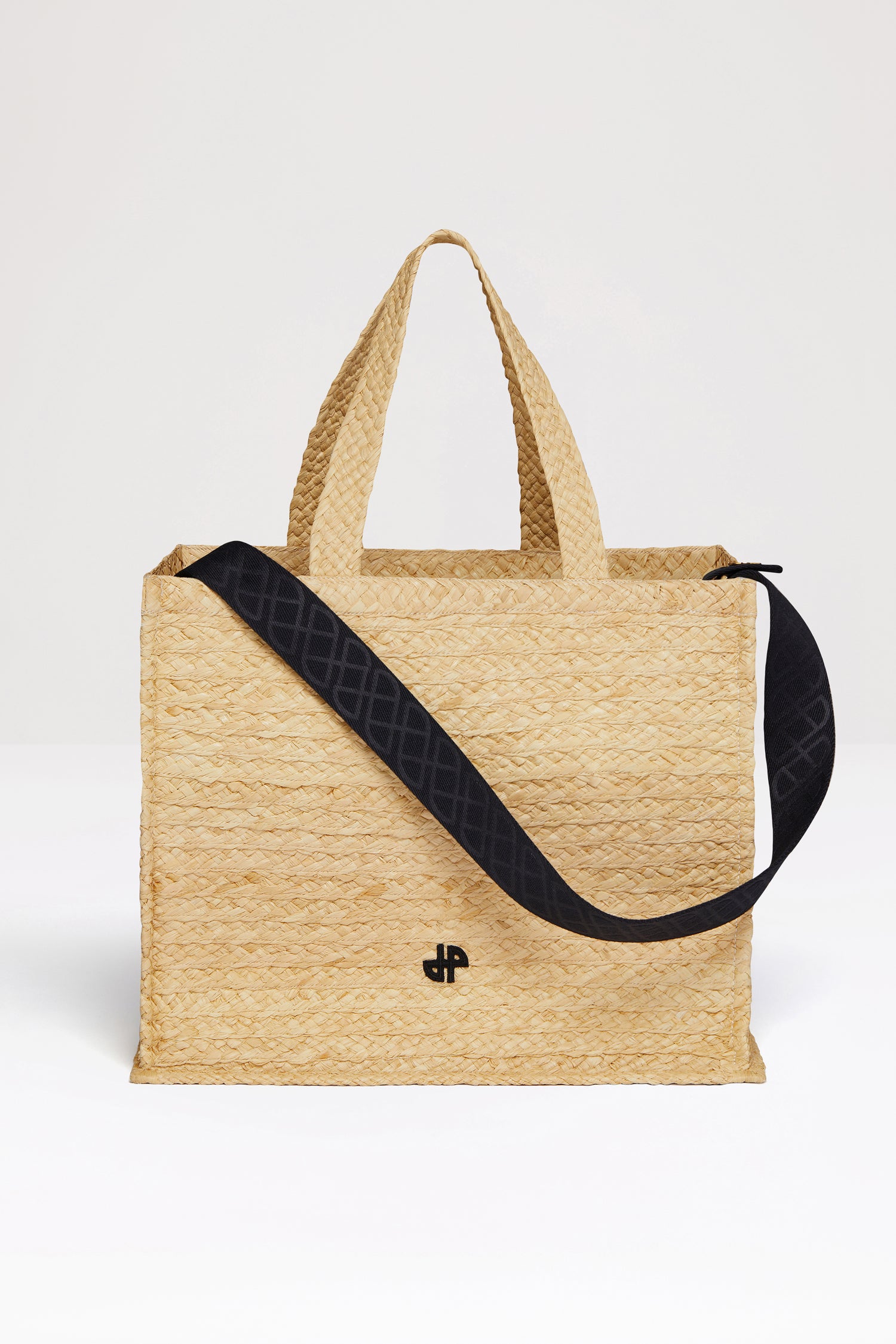 Patou P23AC0240140102V tote raphia vanilla JP monogramme