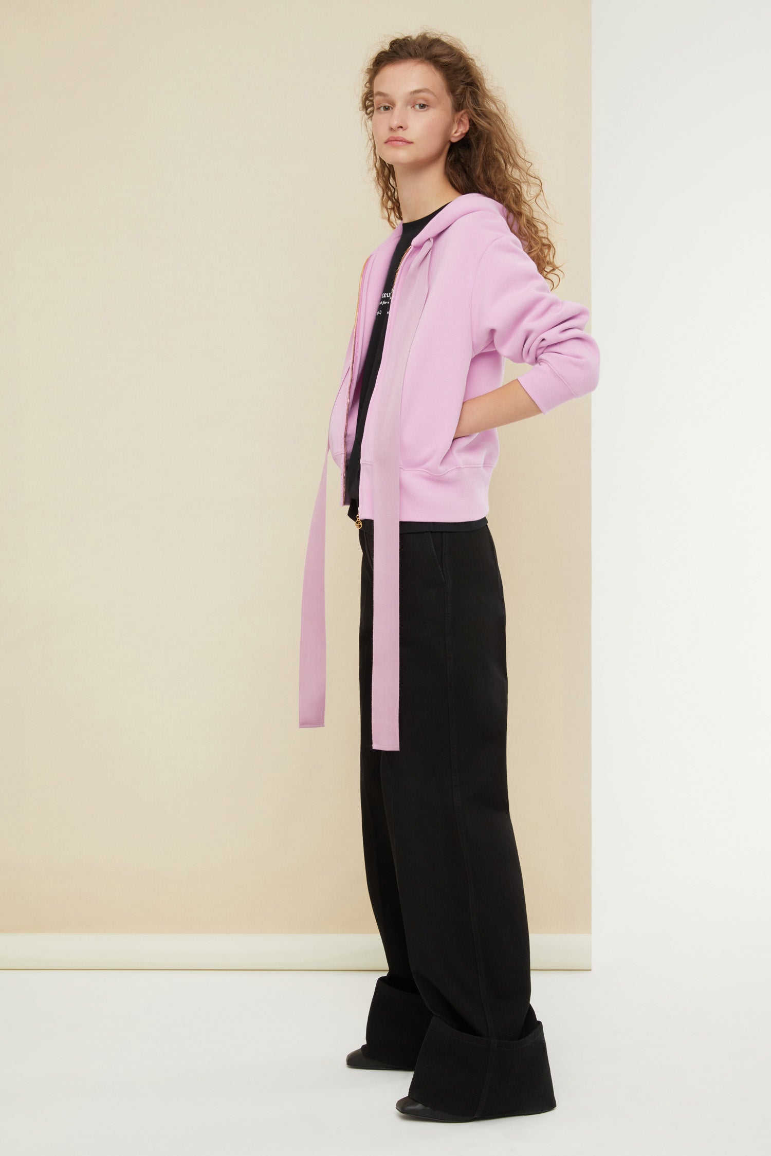 Patou JE007 H21JE0079995475L sweat zip lilas coton bio