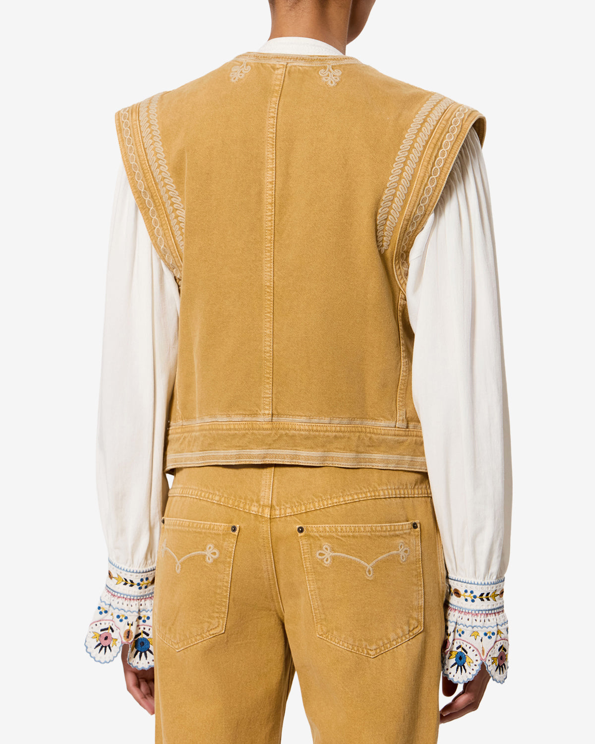 Isabel Marant Edmee GI0090FA gilet honey denim