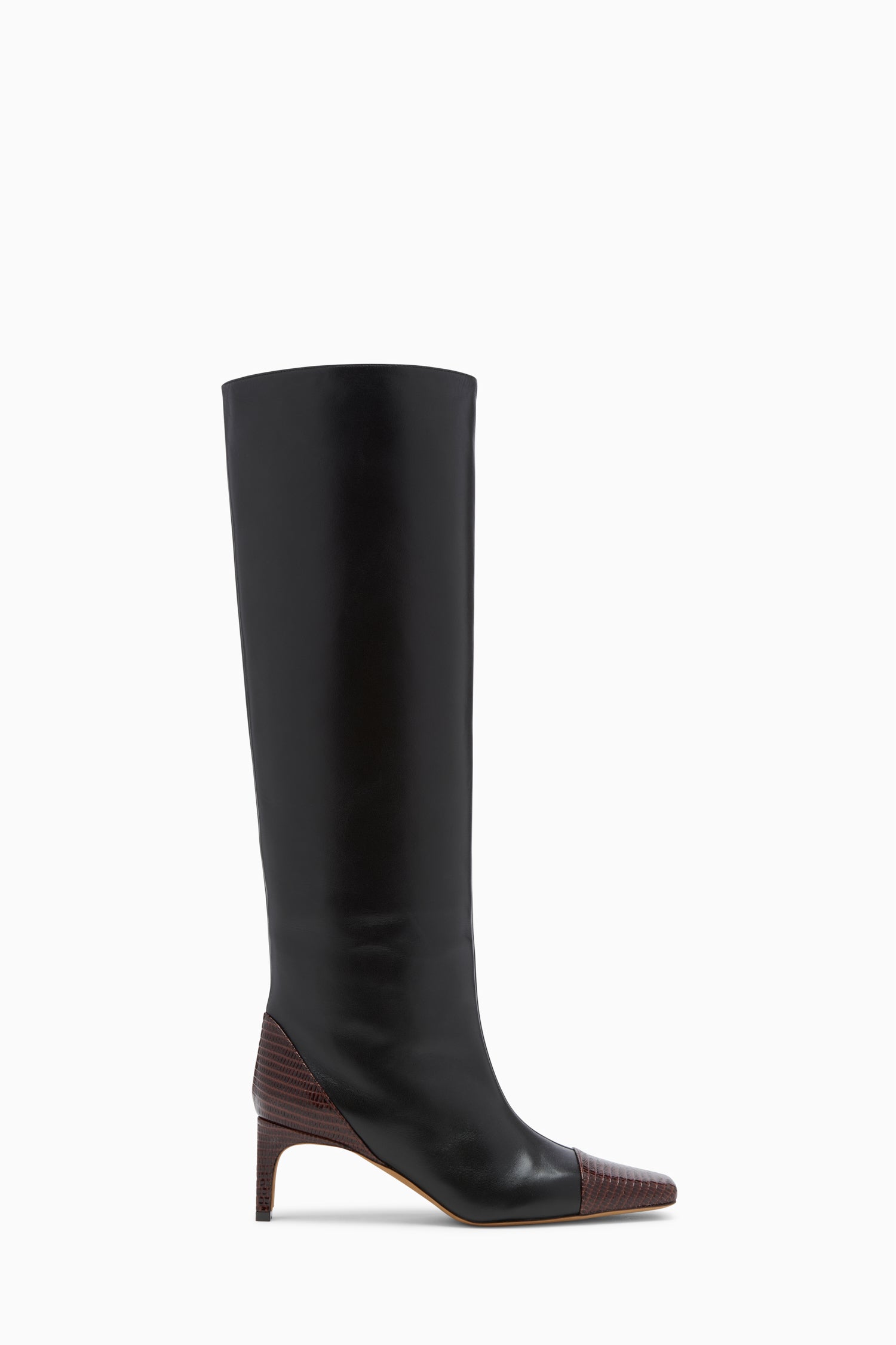 Ulla Johnson Carlyle Bottes Hautes Cuir Noir Lézard