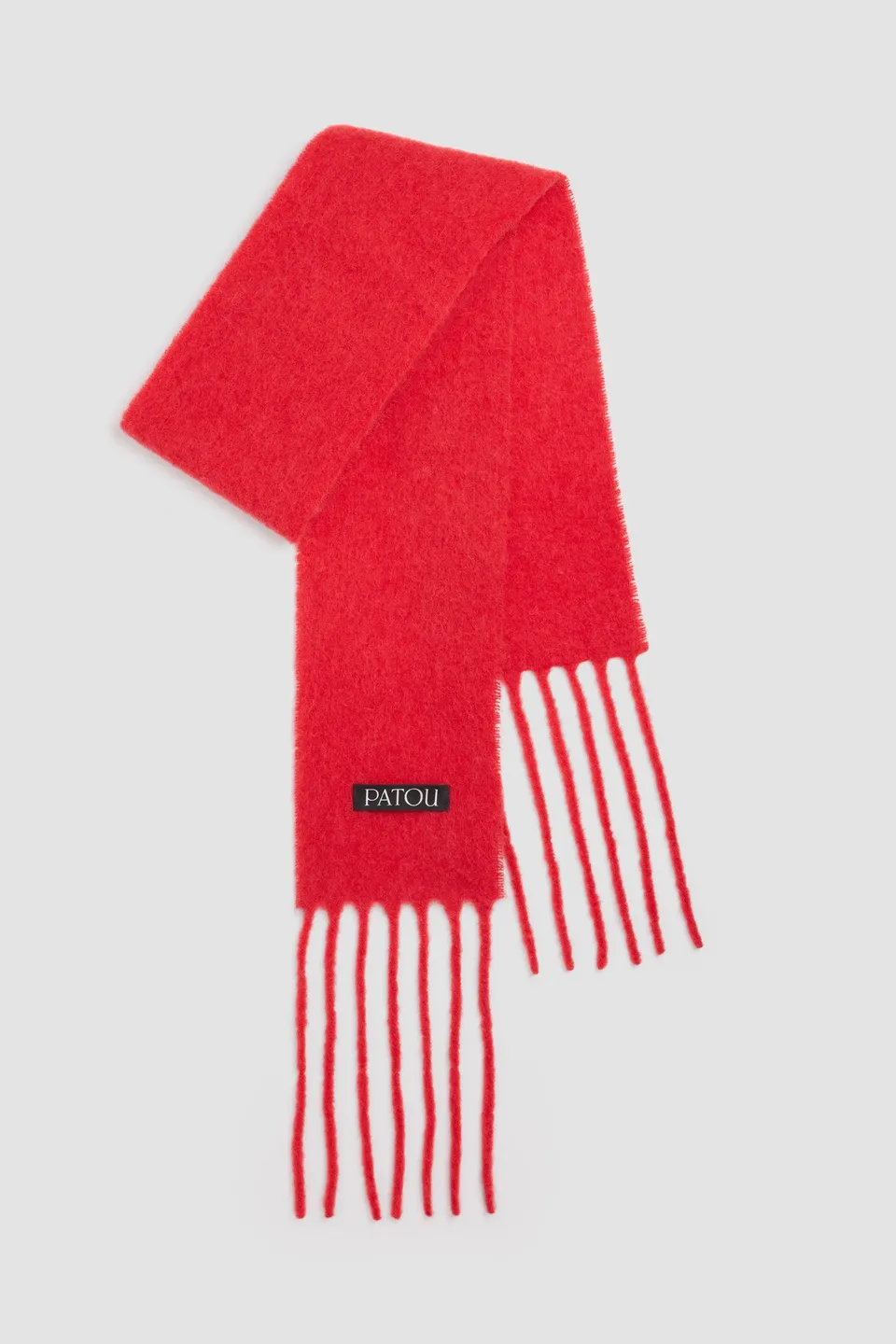 Patou H25AC1170238314R écharpe alpaga rouge Elixir franges
