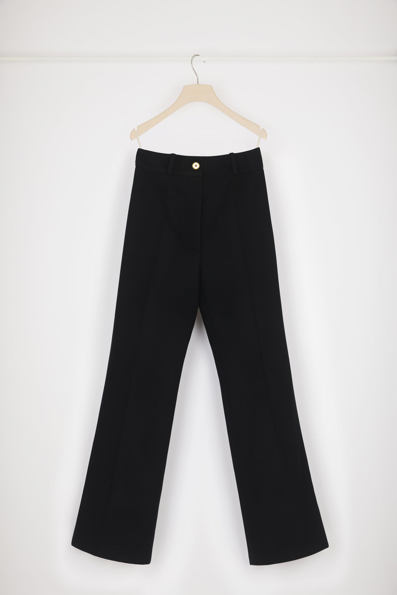 Patou TR021 pantalon laine noire 34-44 évasé
