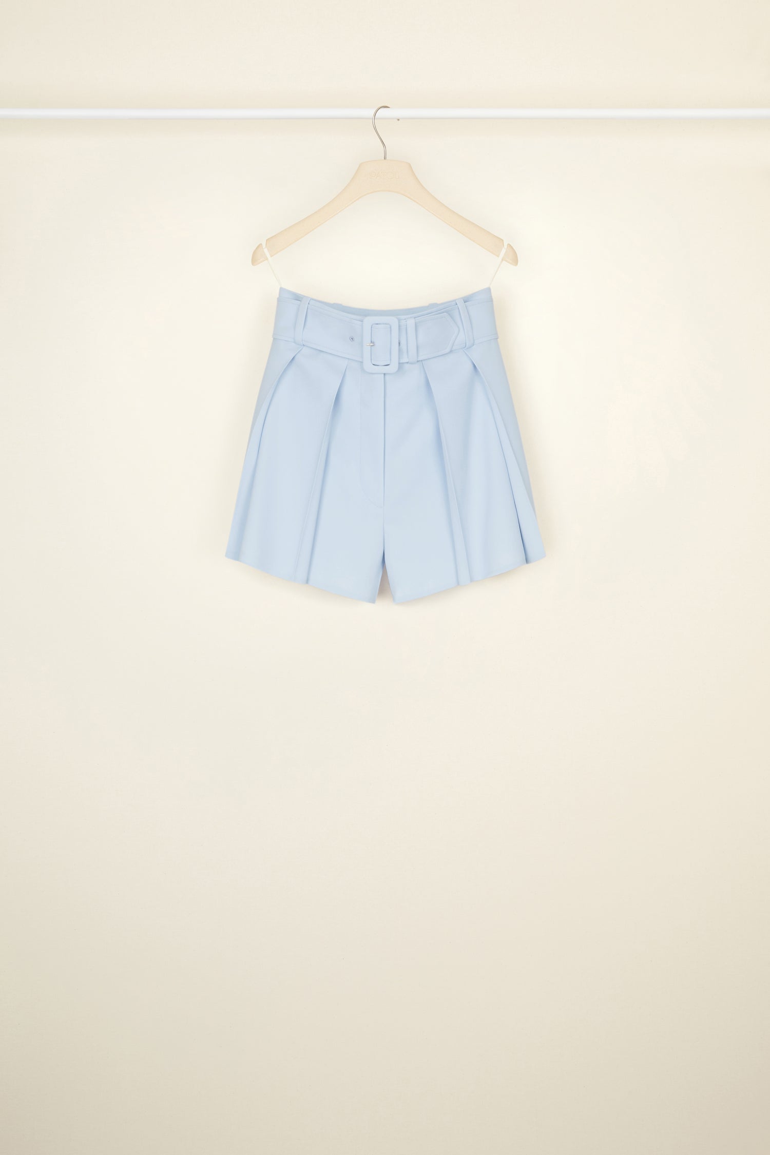 Patou TR018 short laine bleu ciel ceinture 34-44