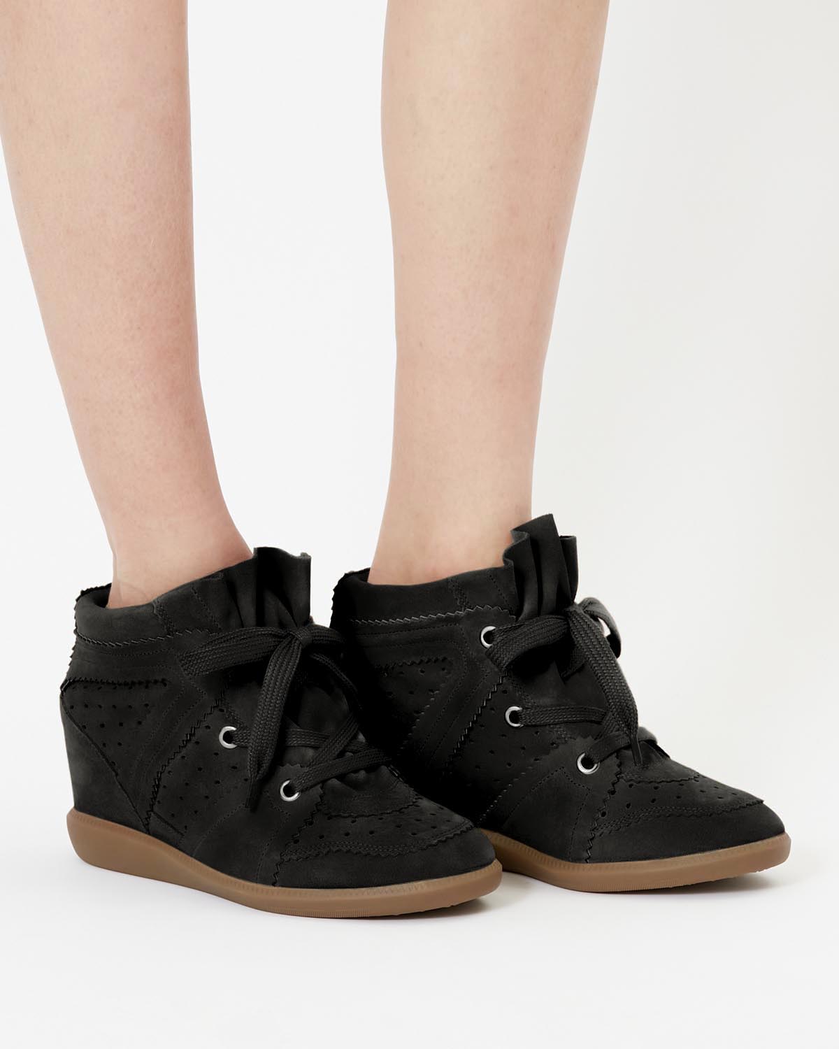 Isabel Marant Bobby BK0011 baskets cuir noir 5 cm