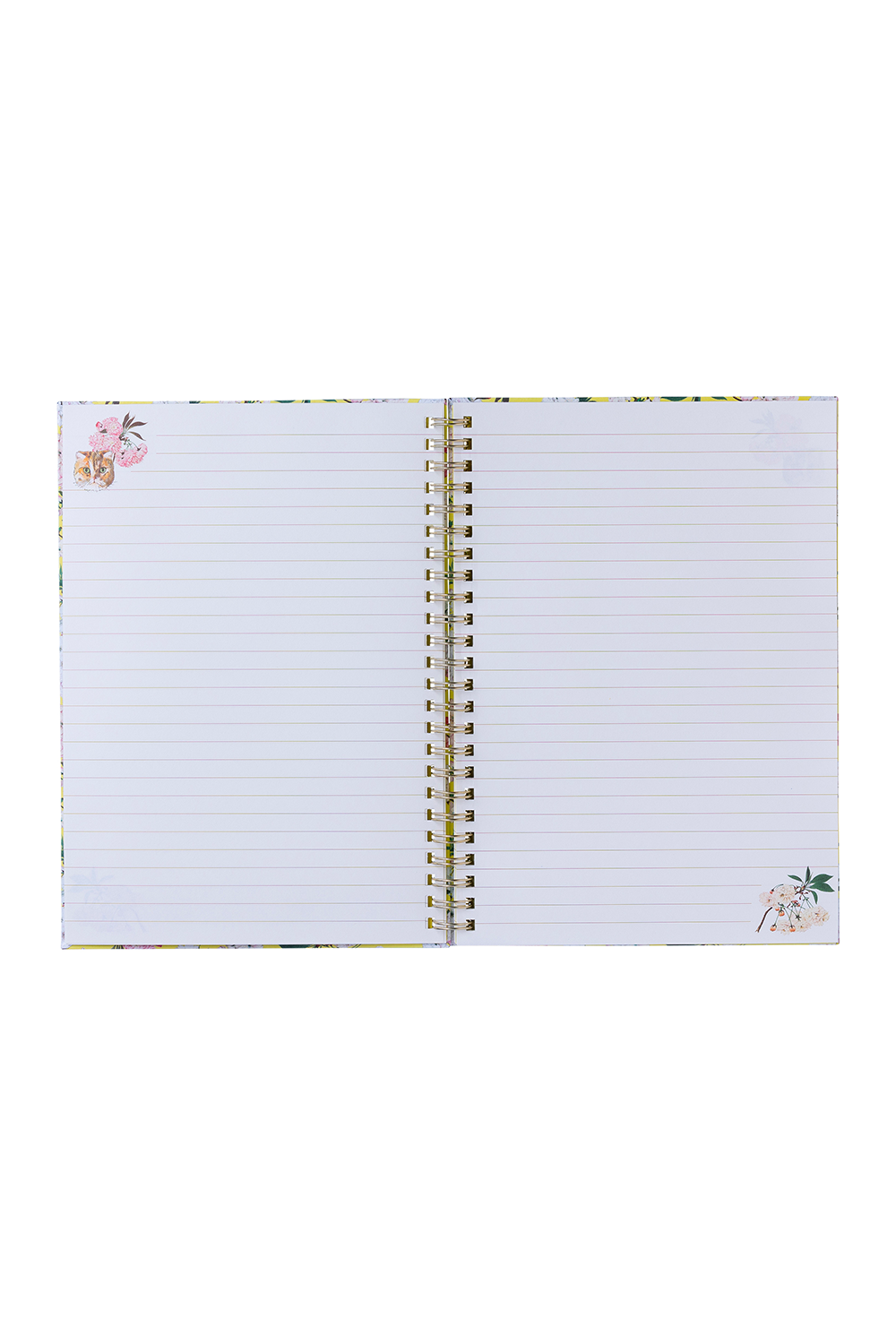 Paul & Joe carnet A5 jaune motif fleuri à spirales